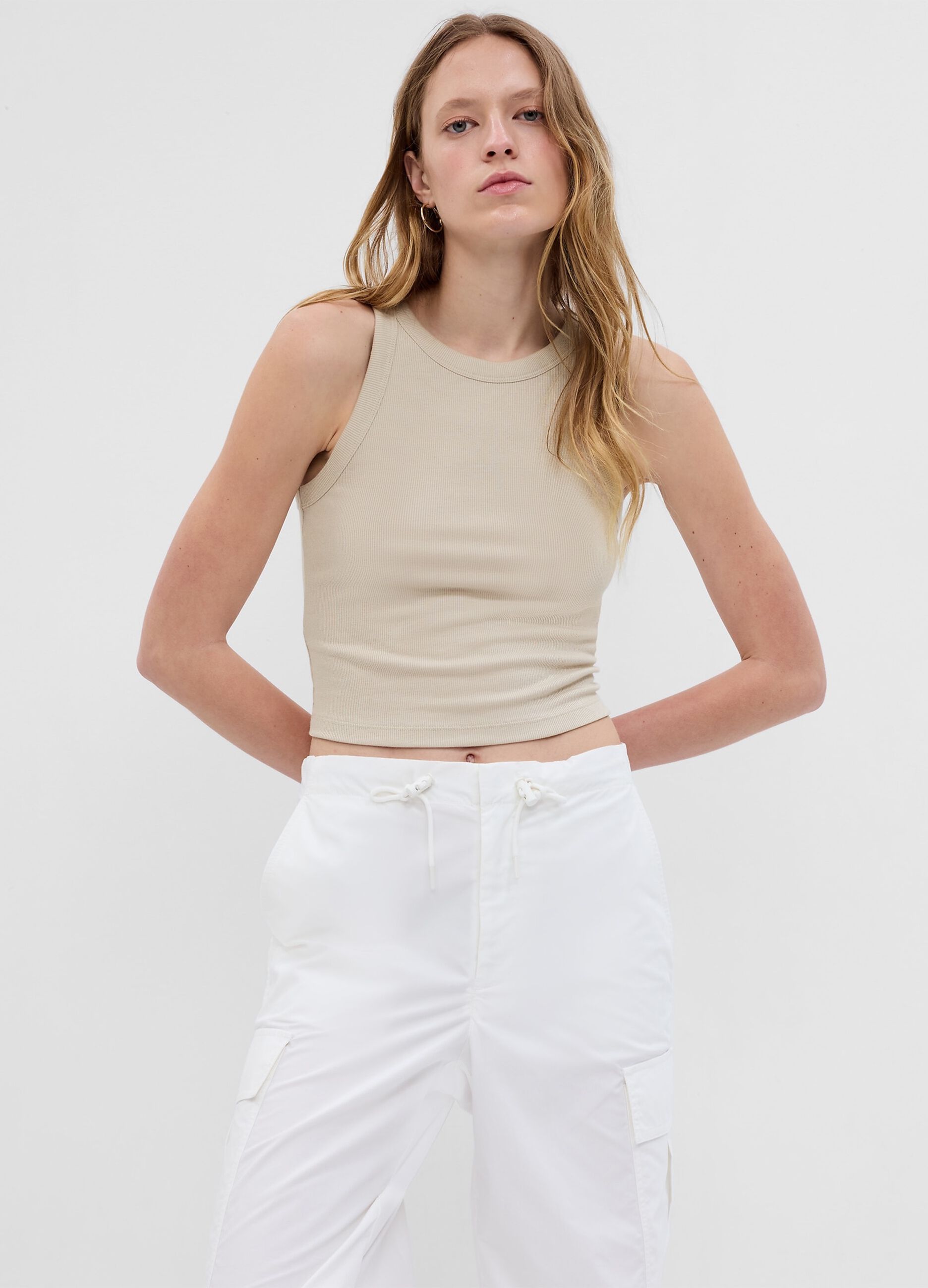 Stretch ribbed crop top