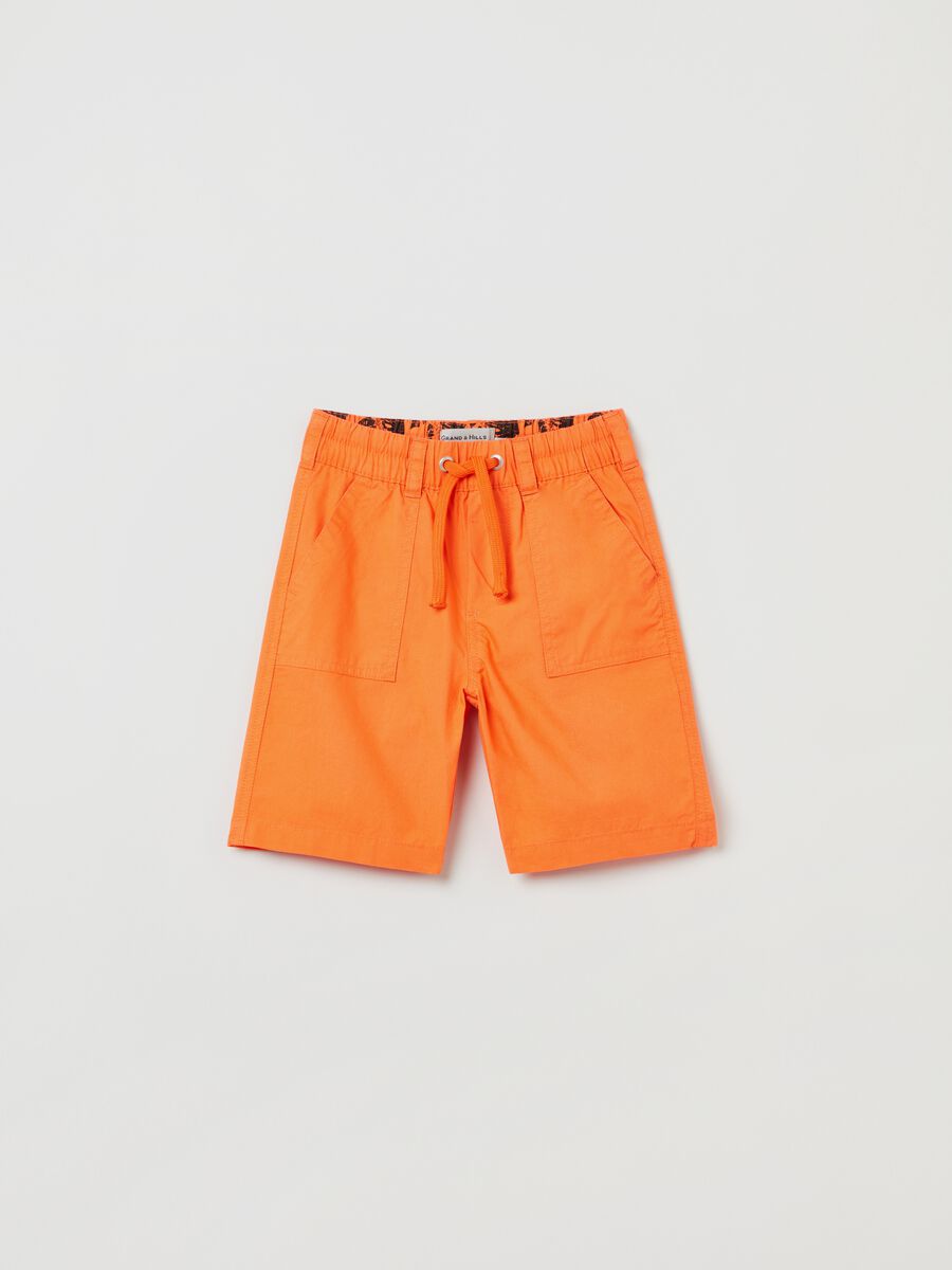 Cotton Bermuda shorts with drawstring_0