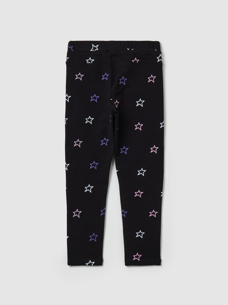 Treggings in stretch cotton with print_1