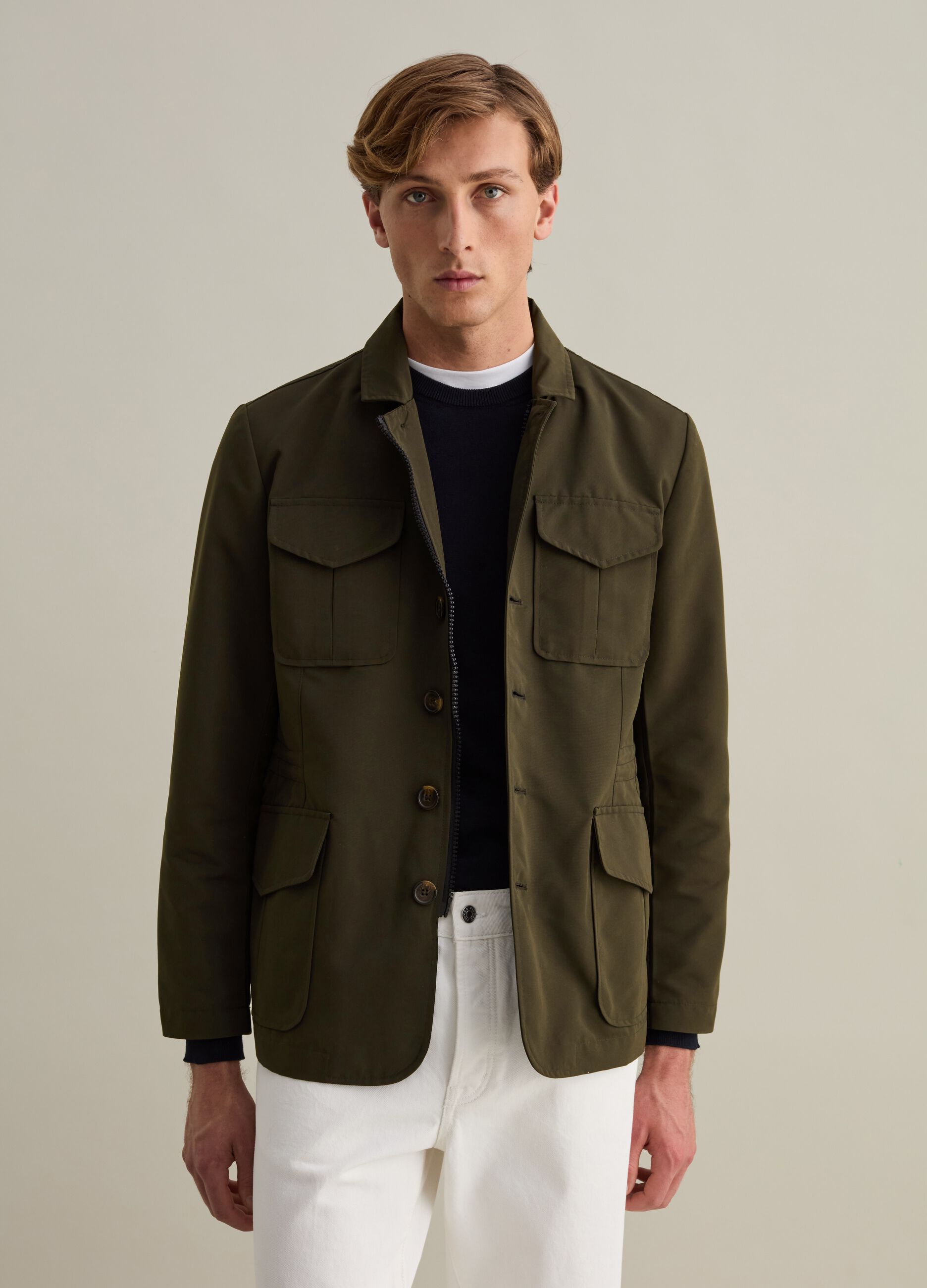 Safari jacket with collar