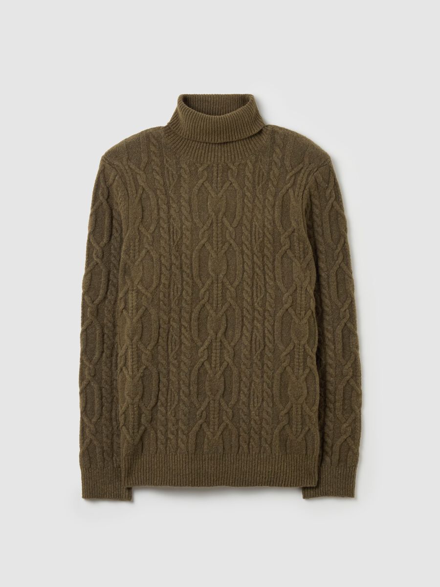 Cable-knit pullover with high neck_4