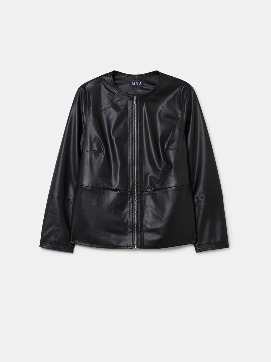 Curvy biker jacket with zip_4