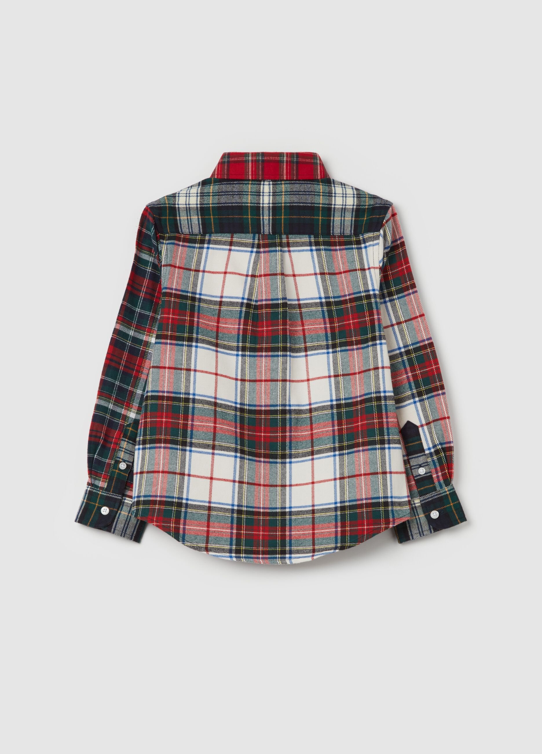 Camicia in flanella con fantasia tartan