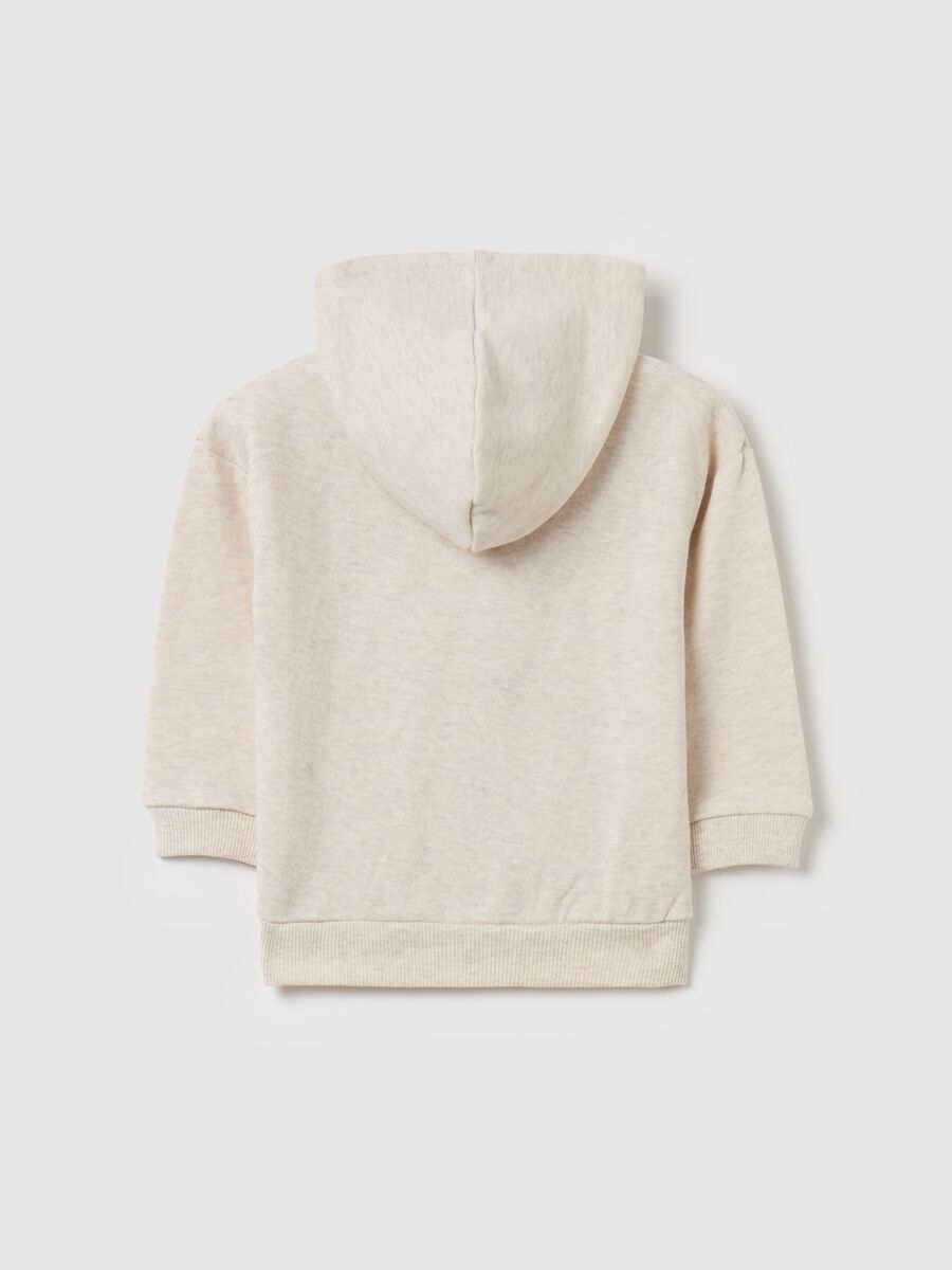 Full-zip sweatshirt in organic cotton with hood and embroidery_1