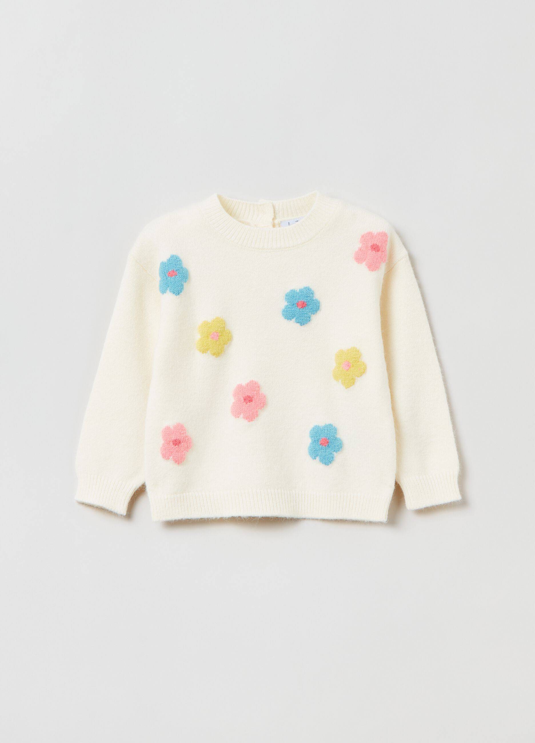 Pullover in maglia con ricamo floreale