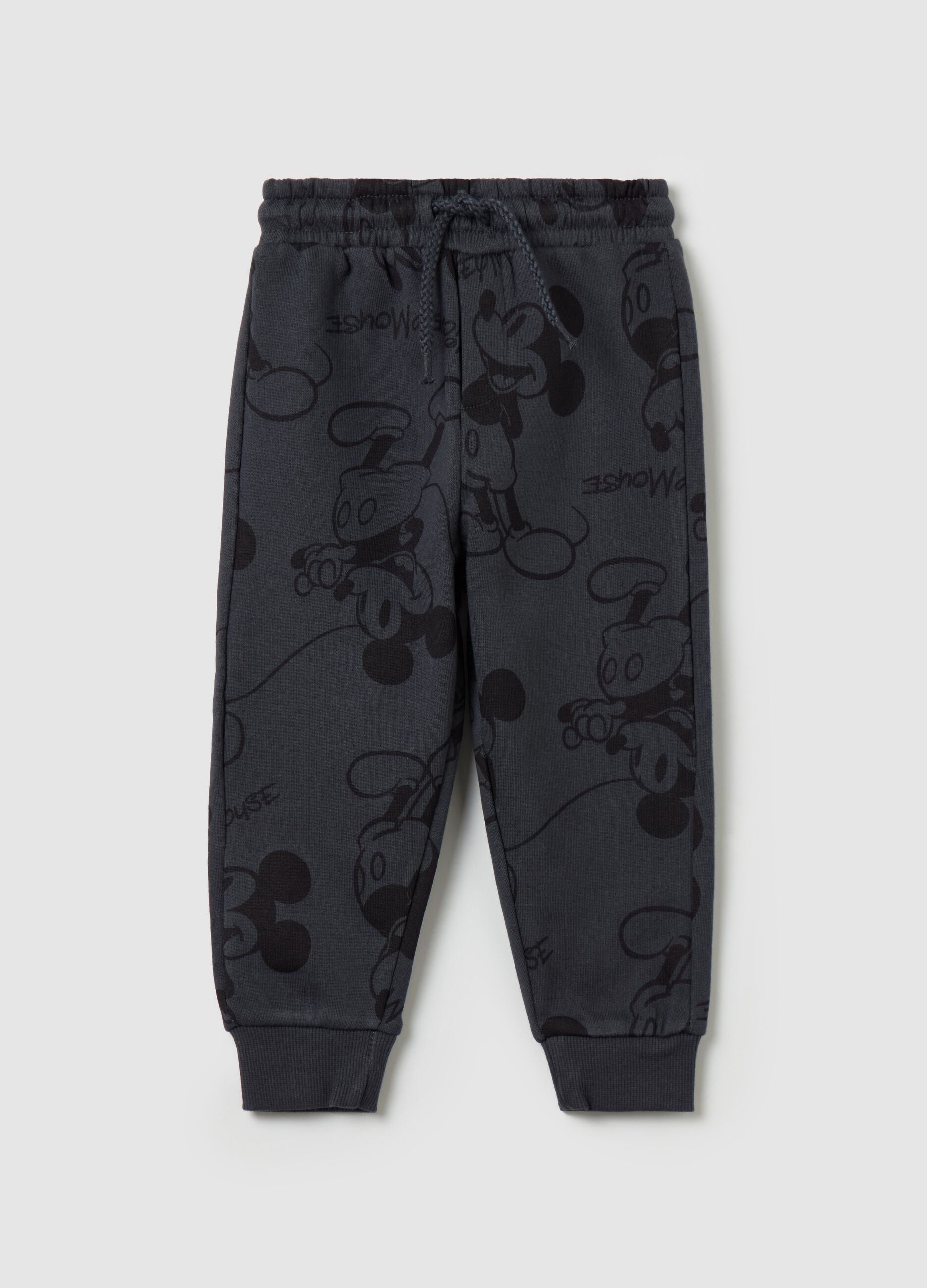 Joggers with drawstring and Mickey Mouse print