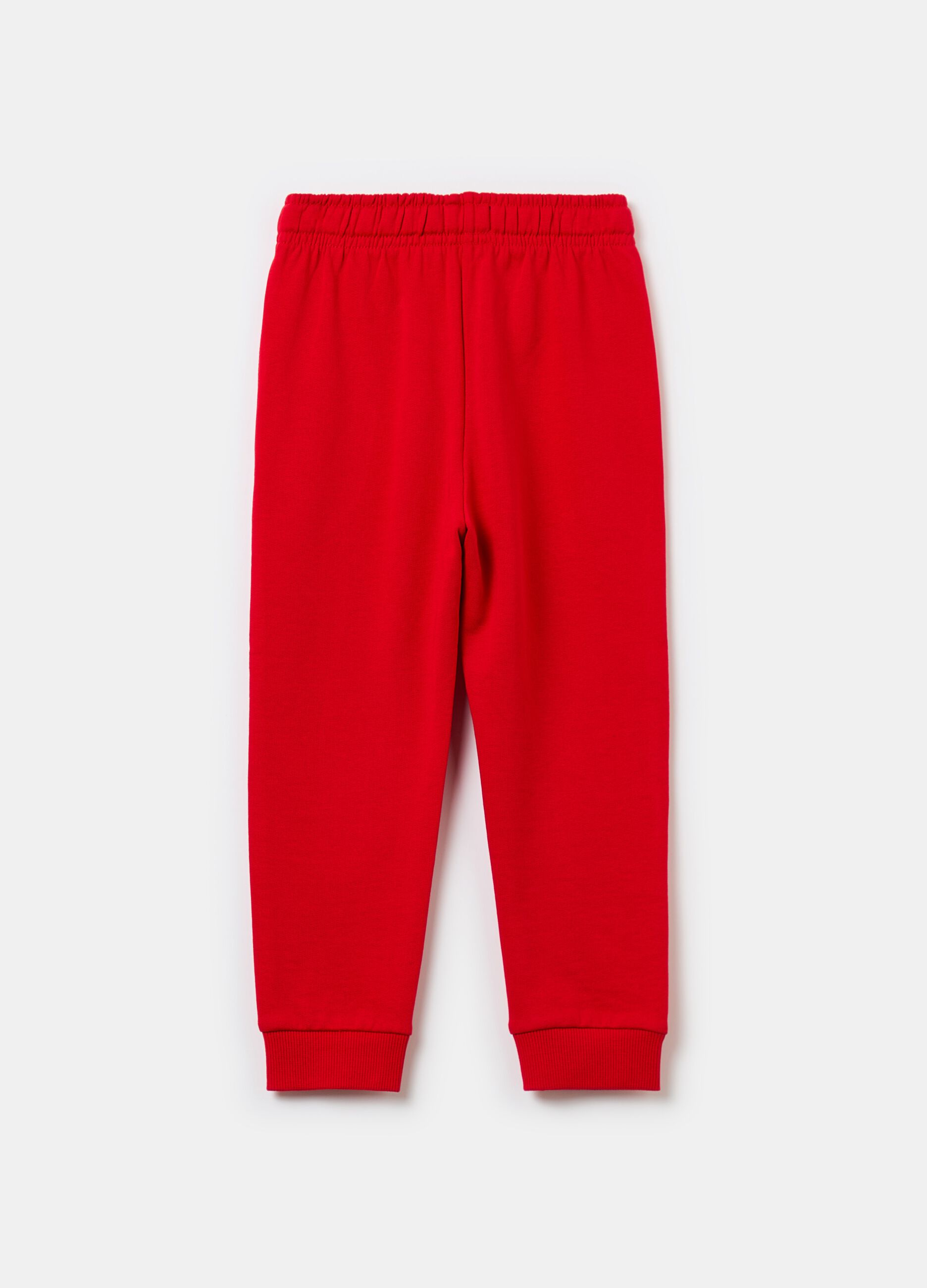 Fleece joggers with pockets and drawstring