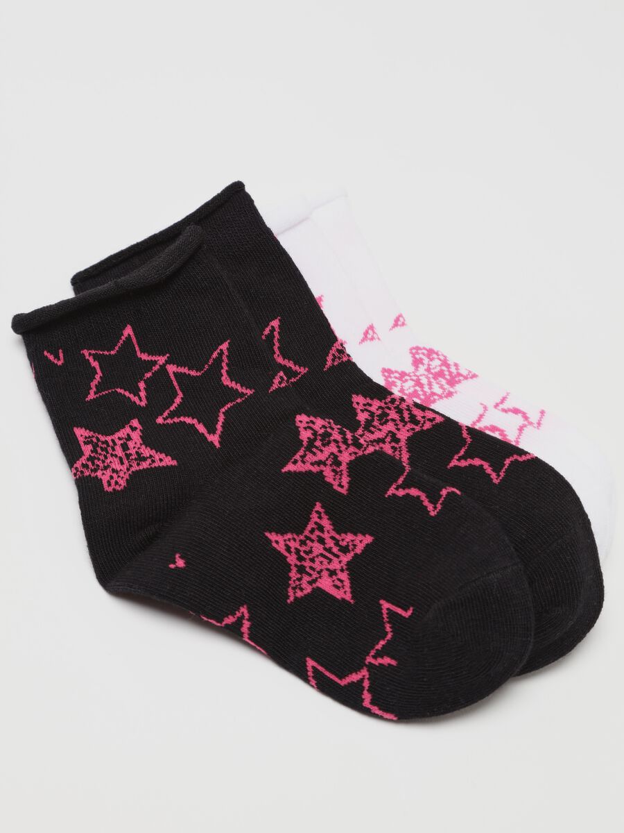 Two-pair pack socks in organic cotton with stars design_2