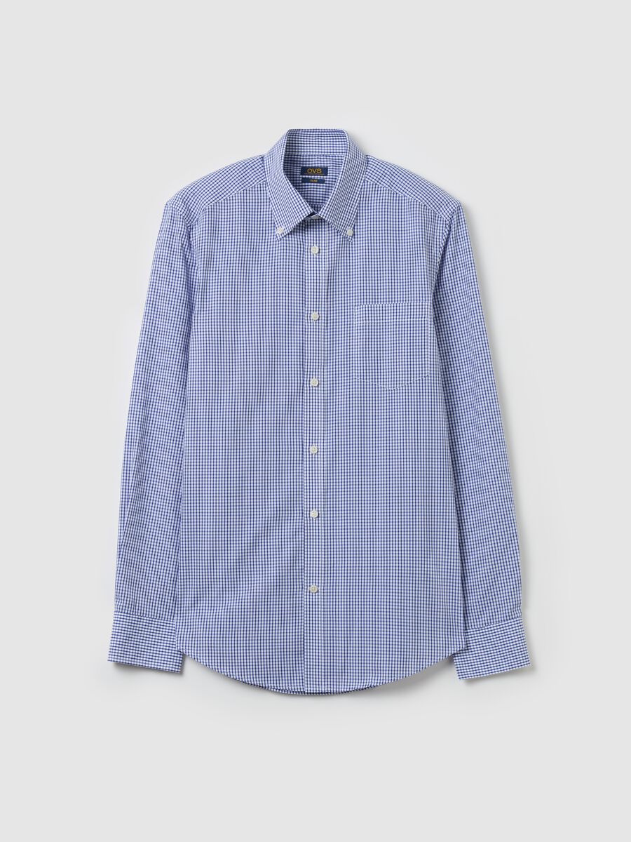 Slim-fit micro-check shirt_4