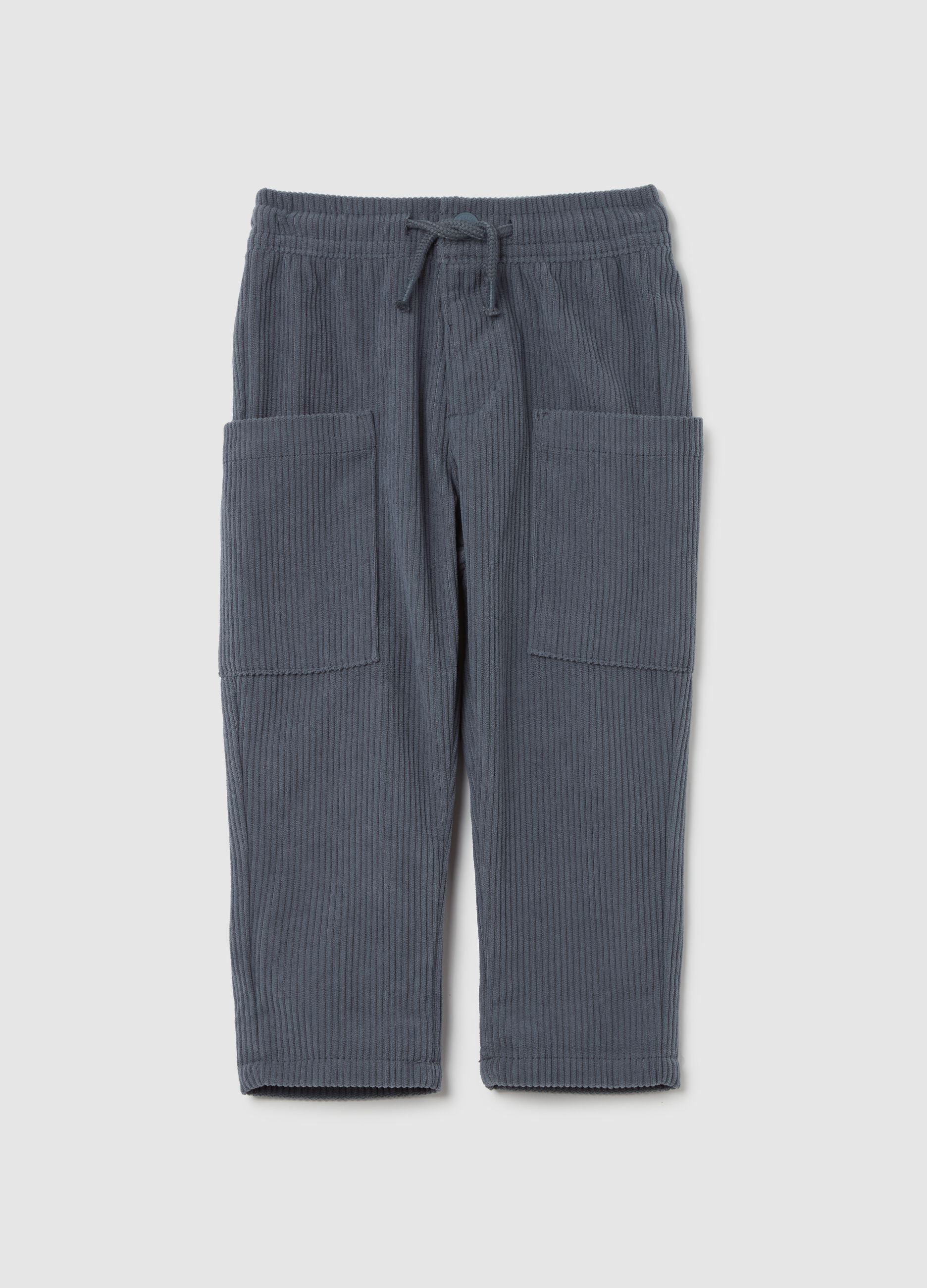 Corduroy jogger trousers with pockets