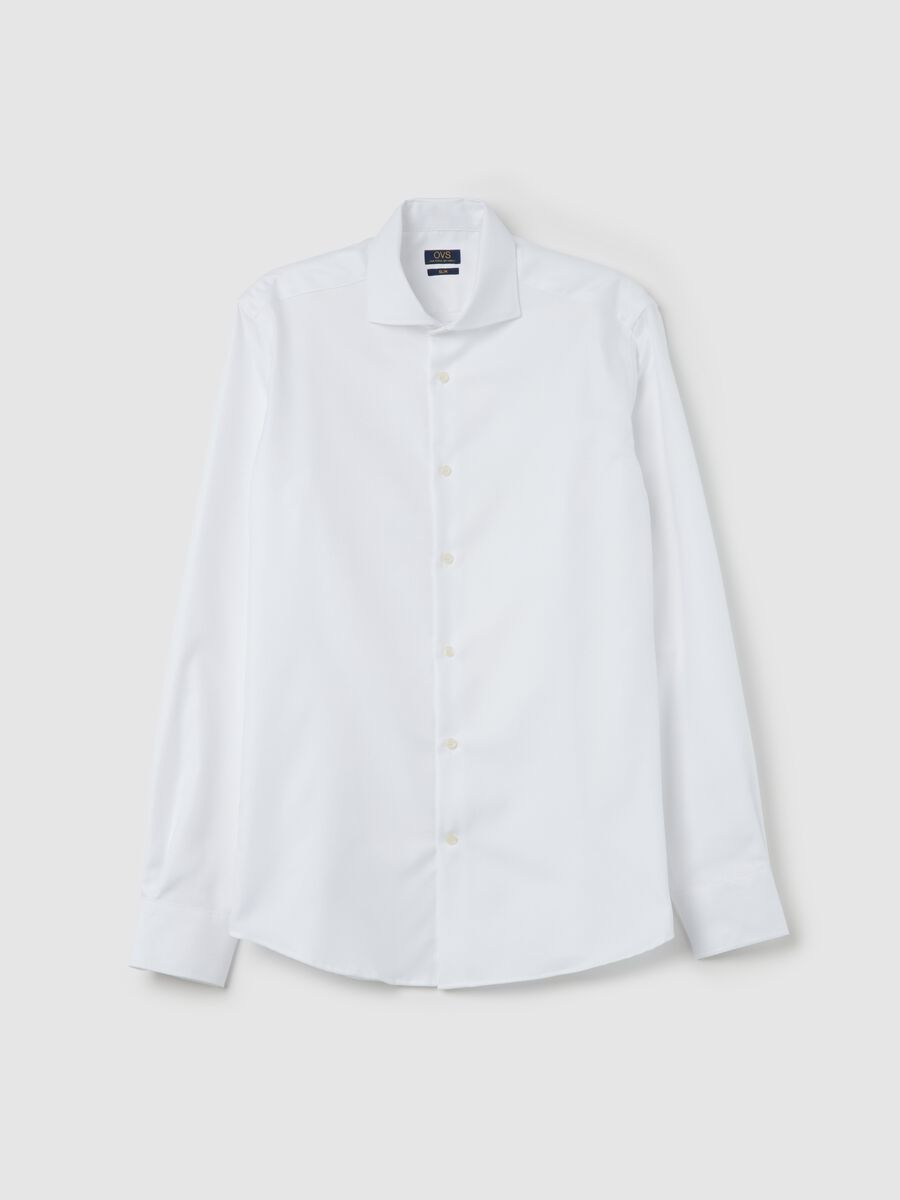 Slim-fit shirt with cut-away collar_4