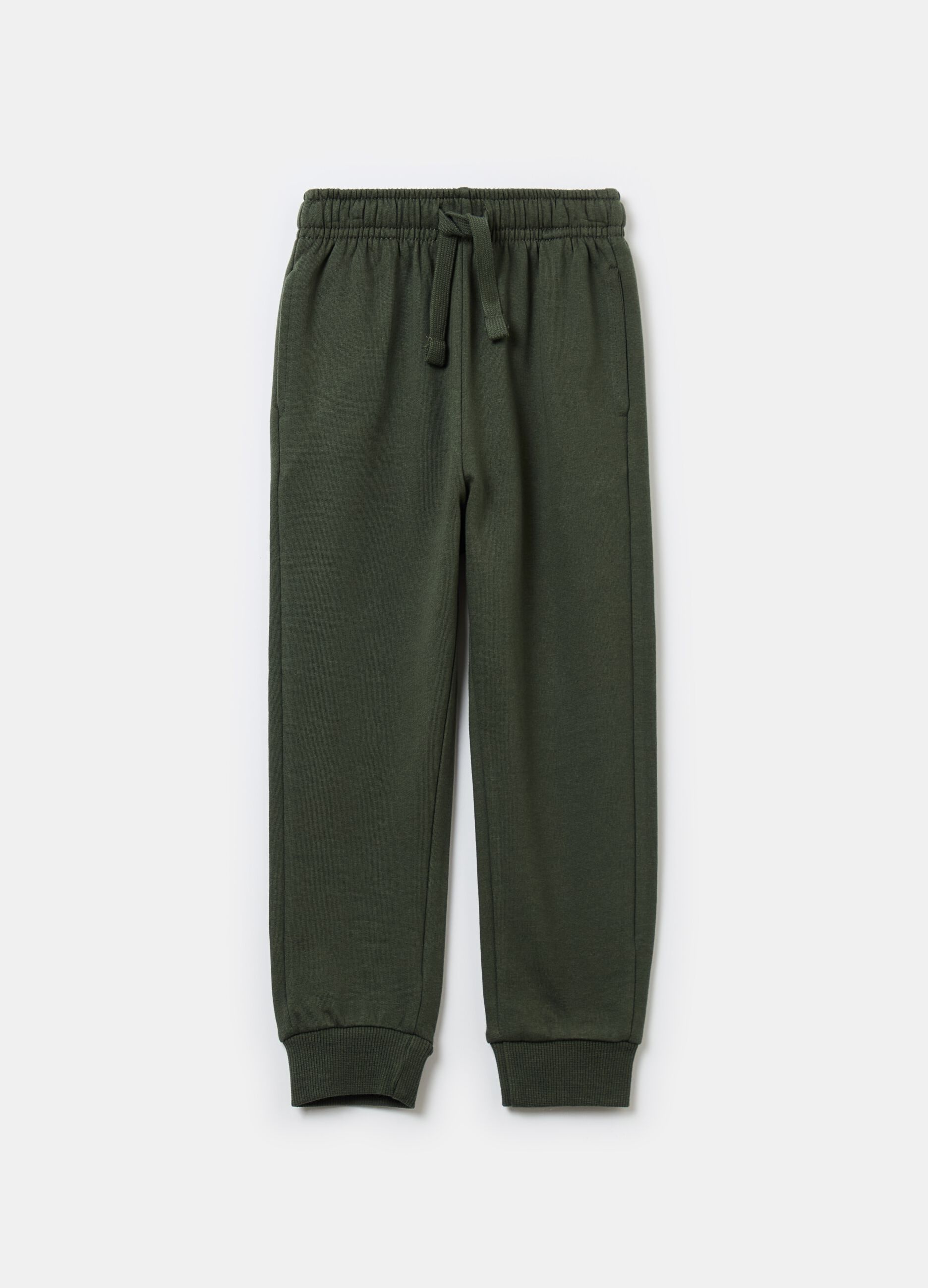 Fleece joggers with pockets and drawstring