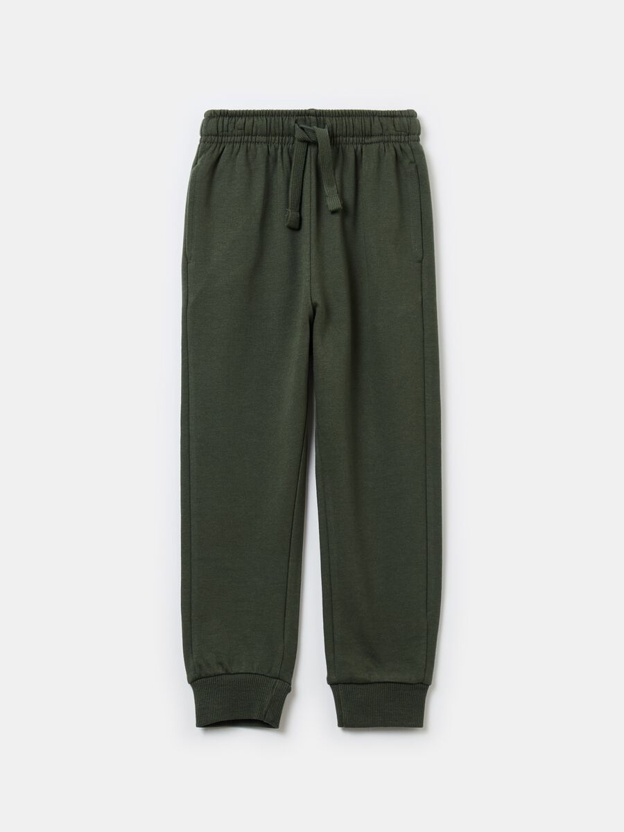 Fleece joggers with pockets and drawstring_0