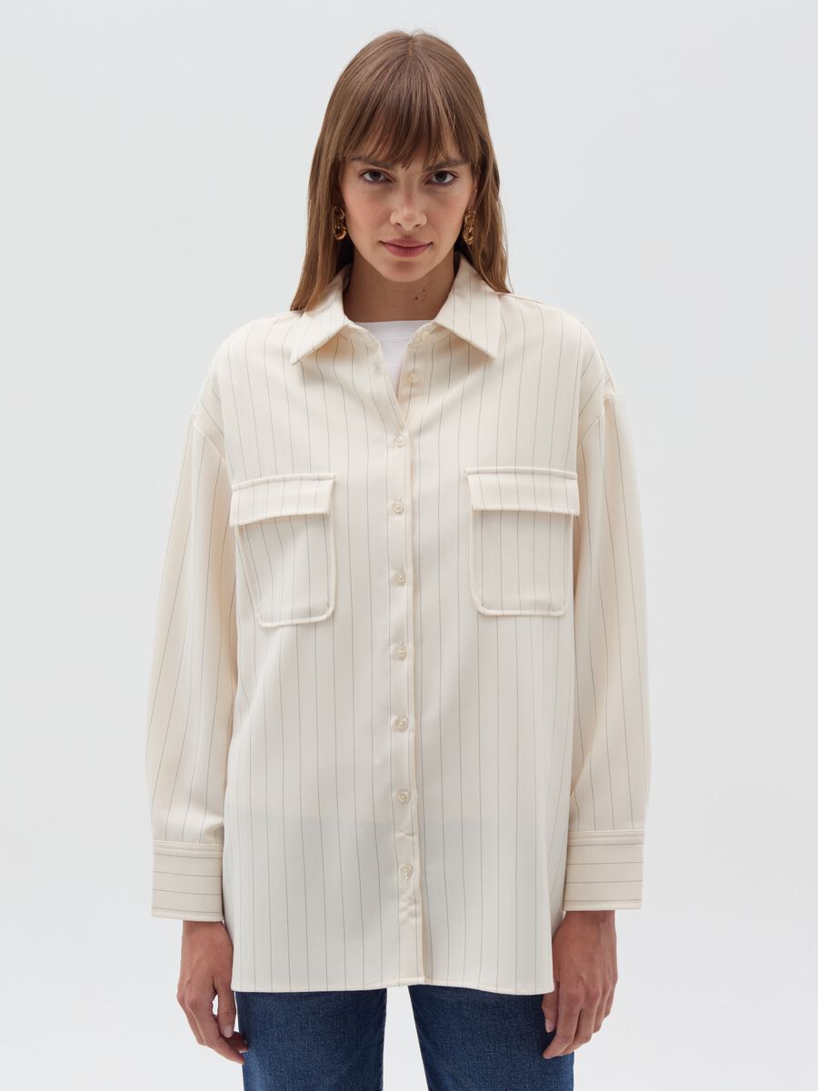 Oversized shacket with stripes_3