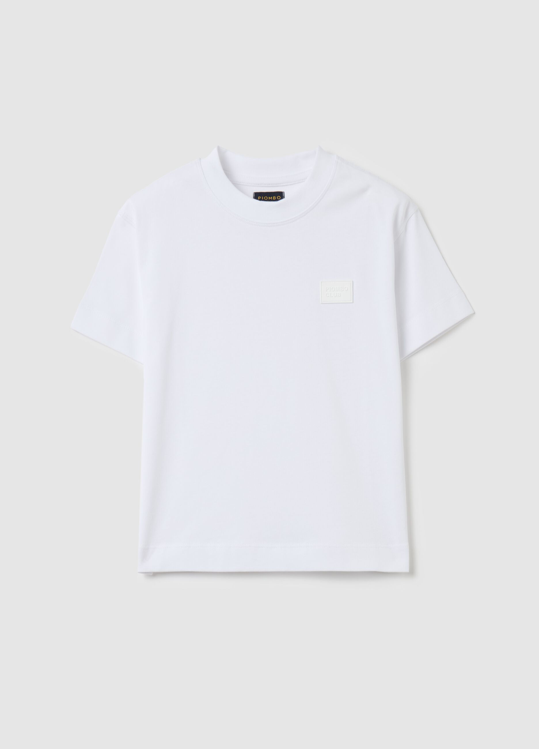 Cotton T-shirt with logo patch