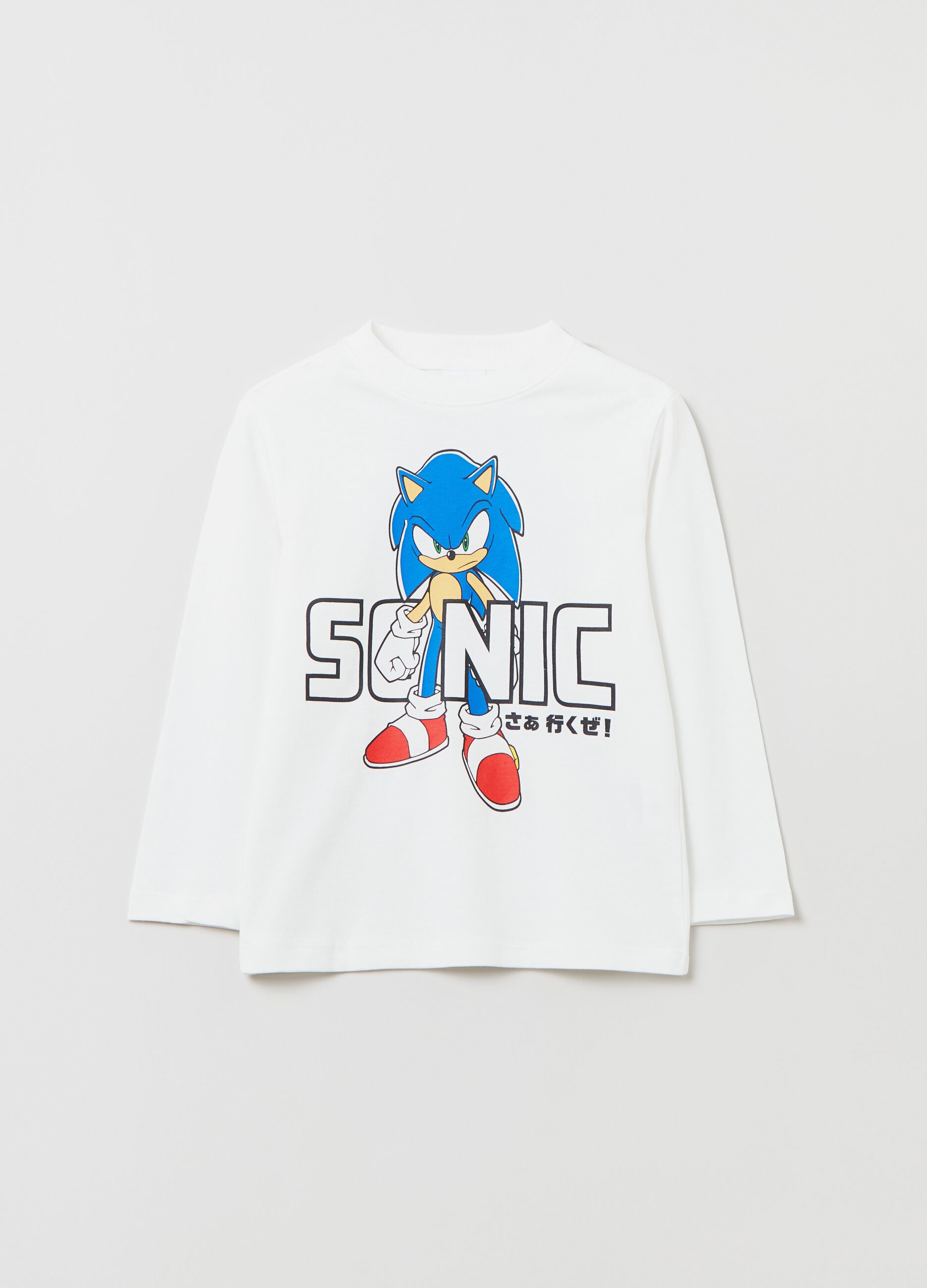 T-shirt with long sleeves and Sonic print