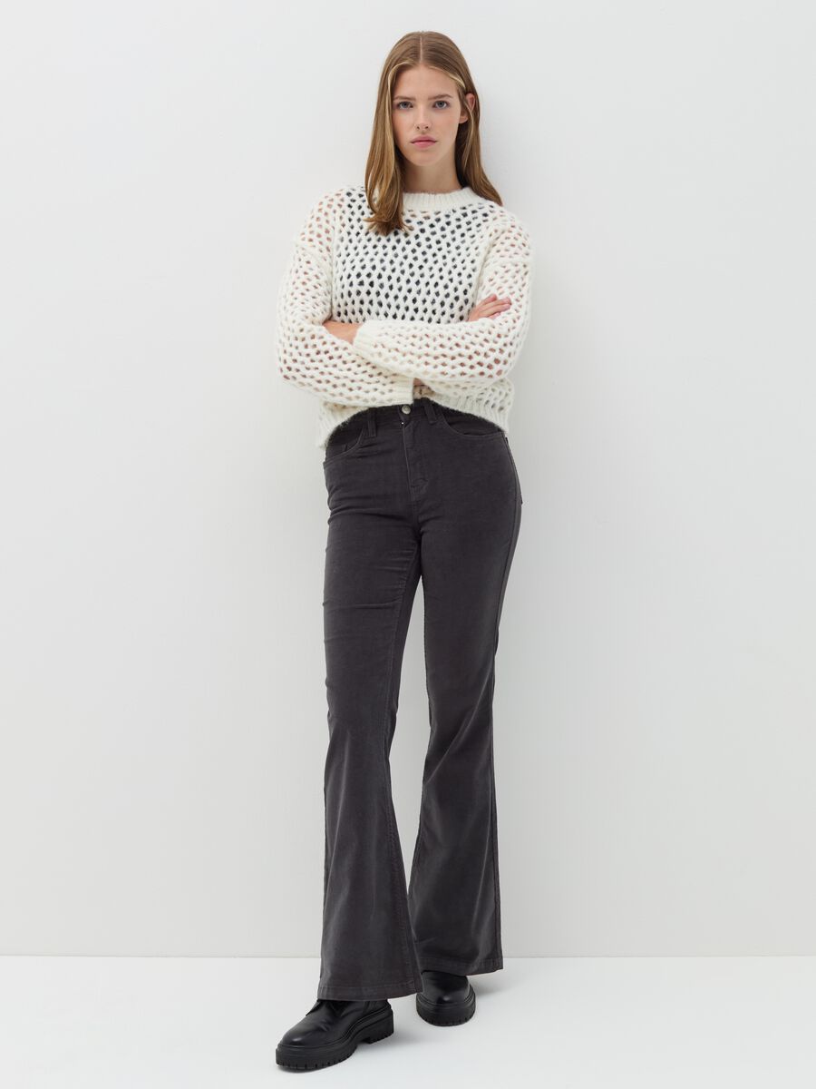 Flare-fit trousers in corduroy_0