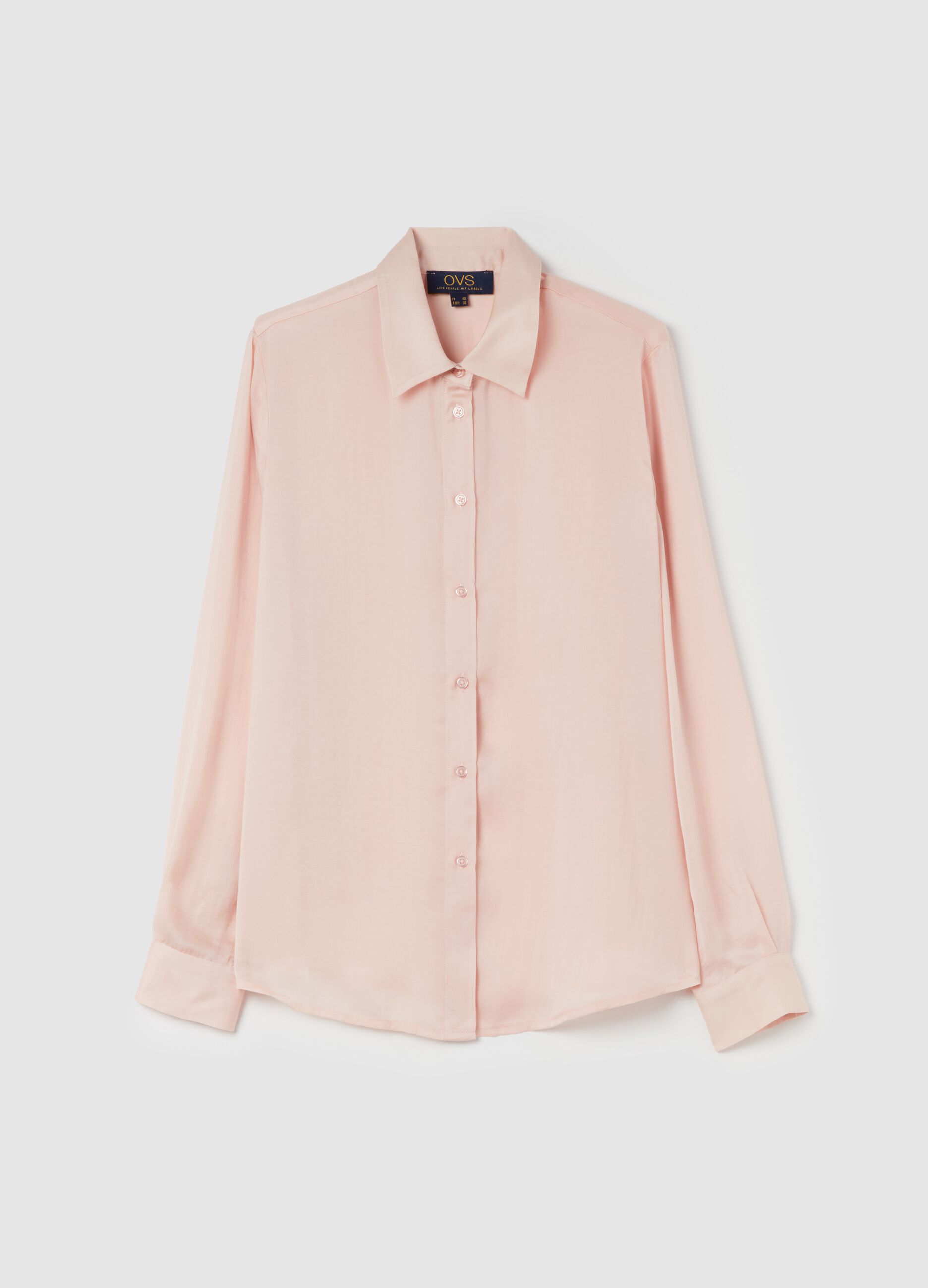 Solid colour satin shirt