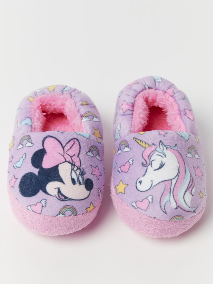 Velour slippers with Minnie Mouse print_2