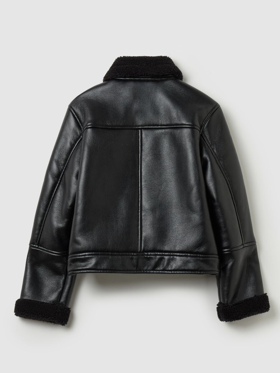 Biker jacket with sherpa lining_4