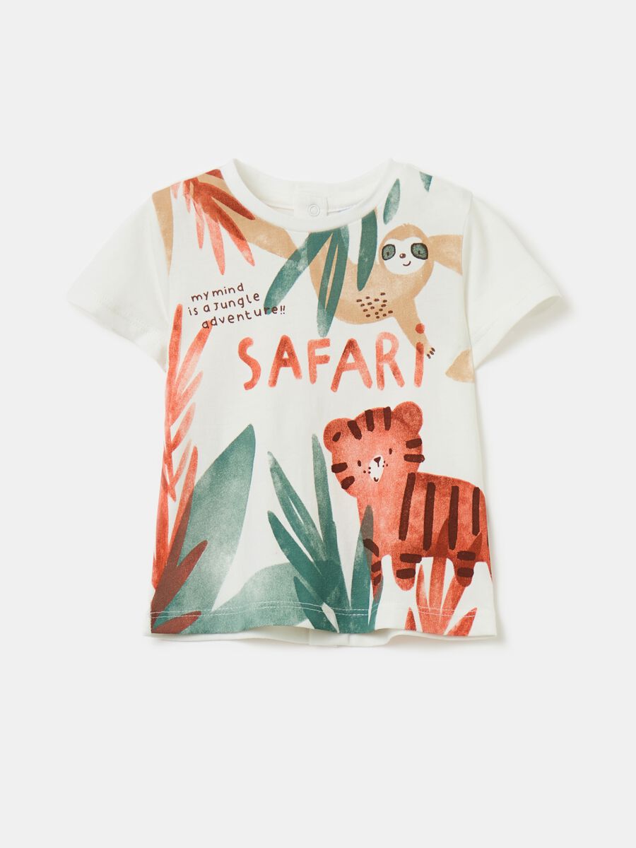 Camiseta de algodón orgánico con estampado sabana_0