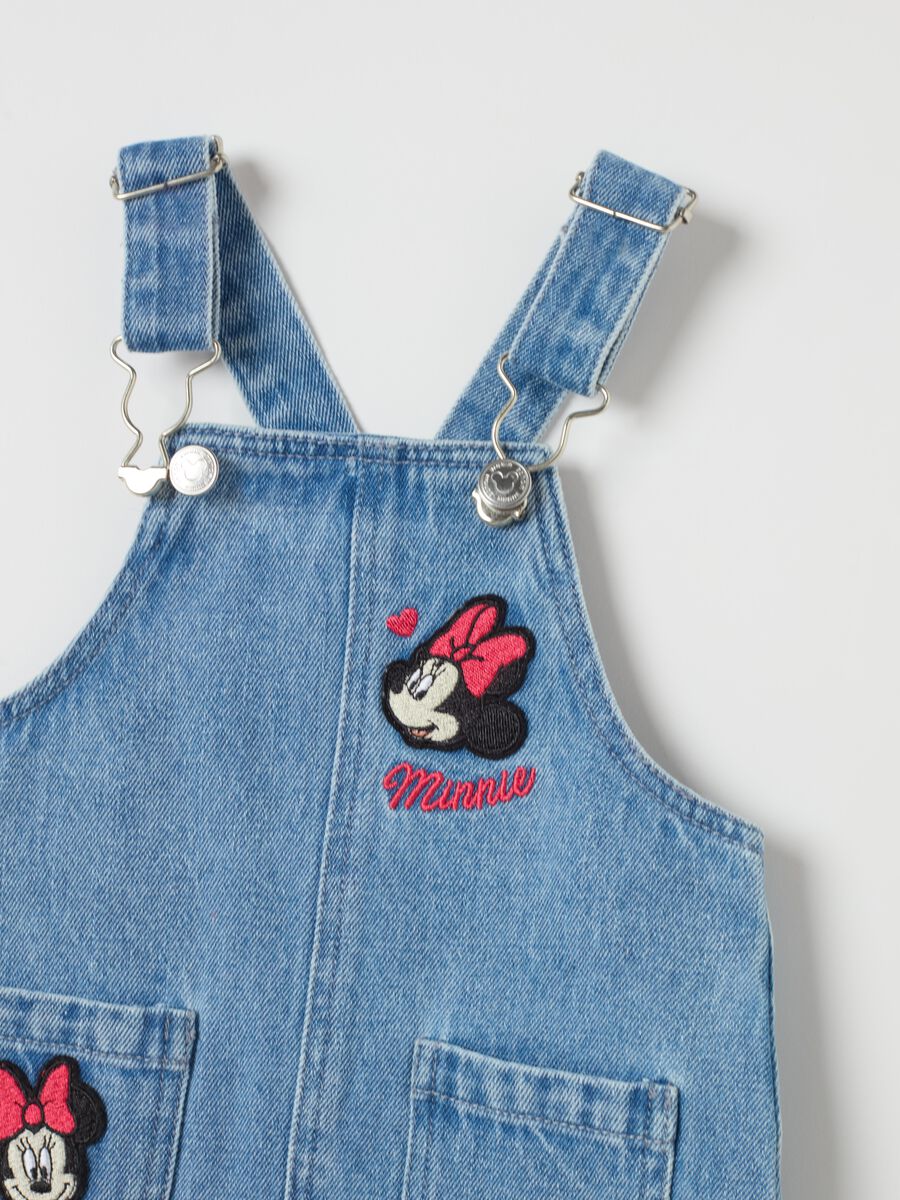 Salopette gonna in denim con patch Minnie_2