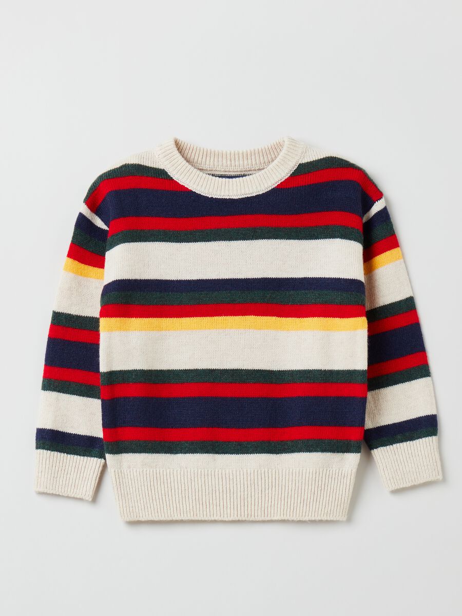 Pullover with multicolour striped pattern_2