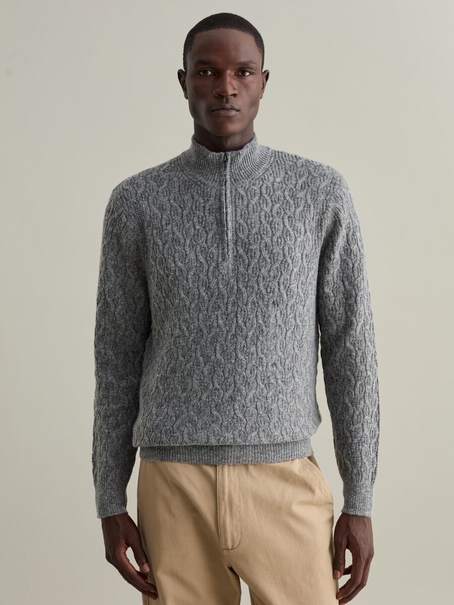 Half-zip cable-knit pullover_1