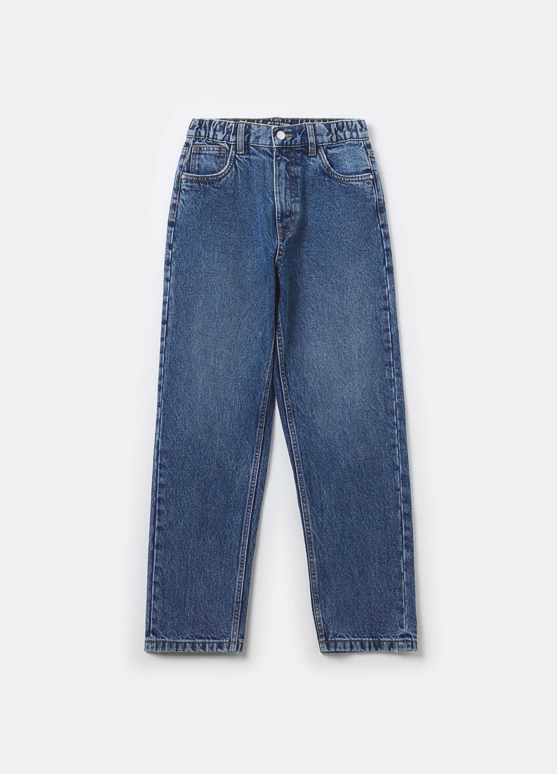 Mum-fit acid wash jeans