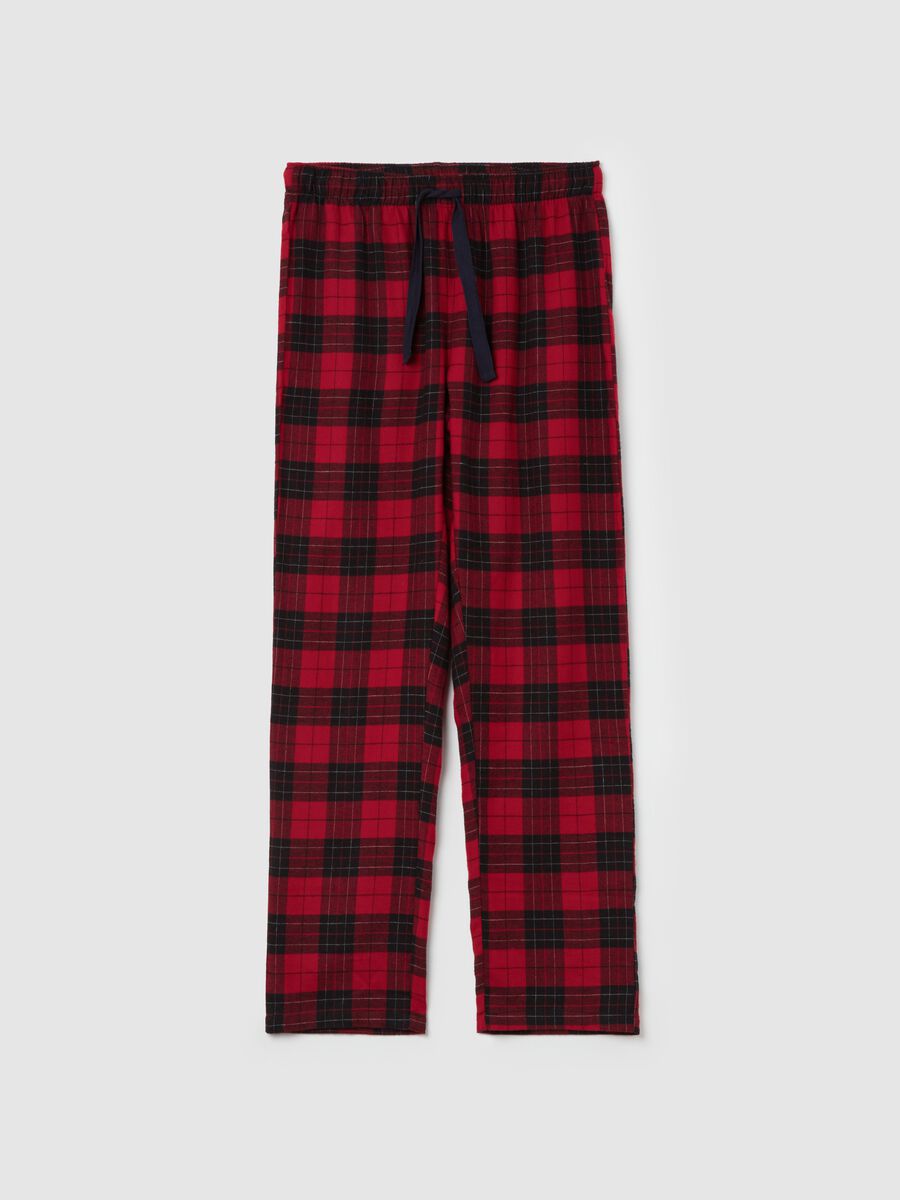 Pantalone pigiama in flanella fantasia tartan_4