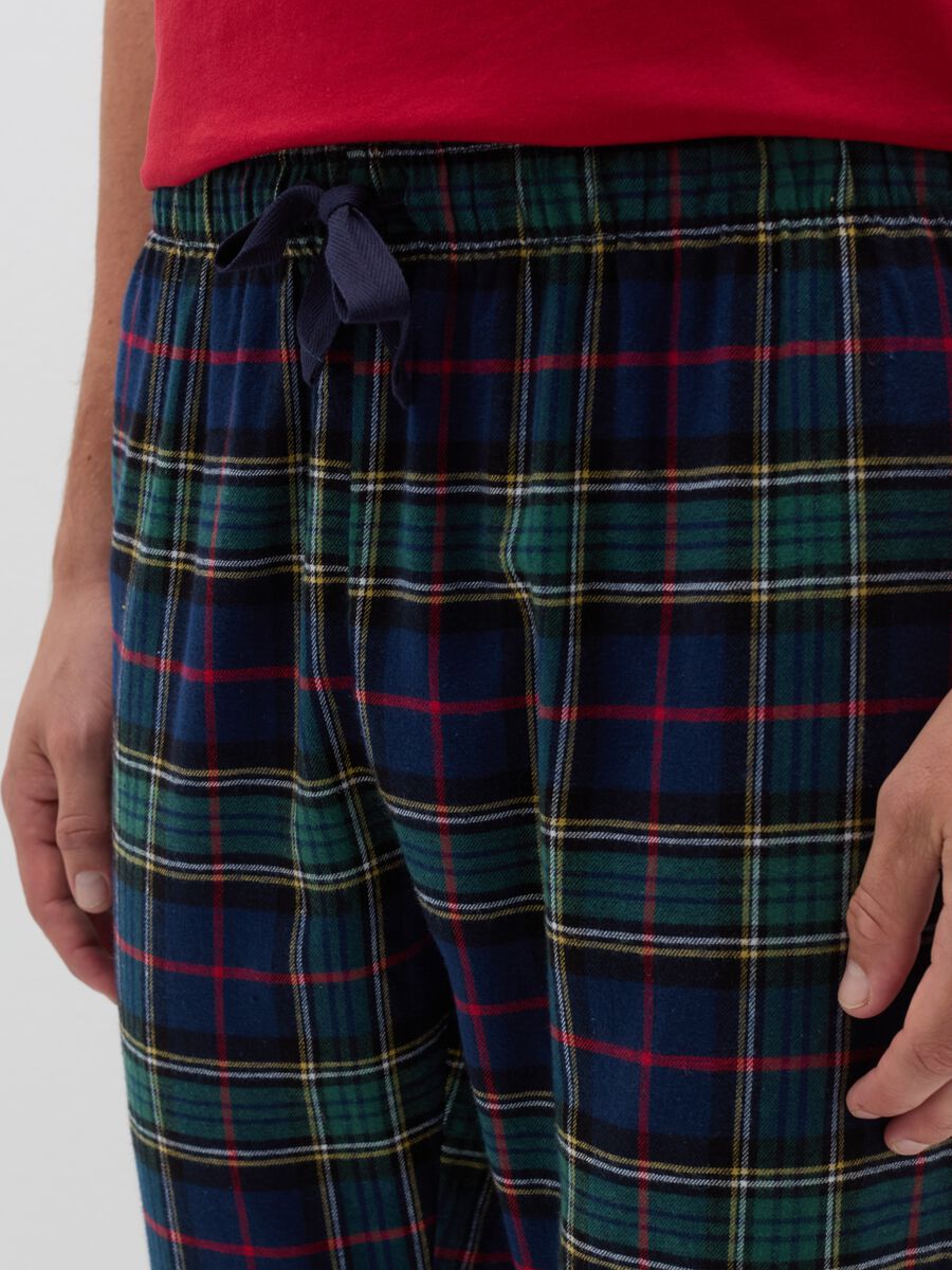 Pantalone pigiama in flanella fantasia tartan_3