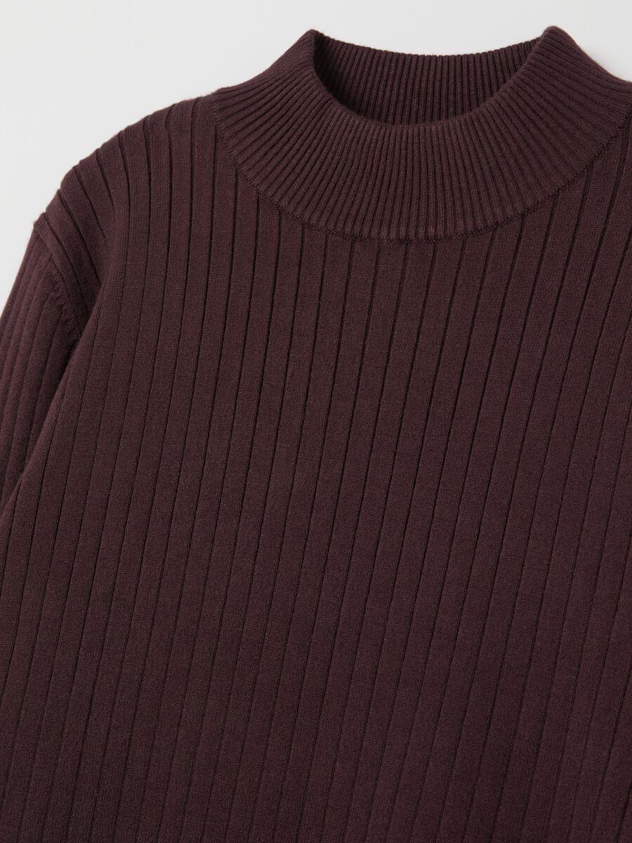 Ribbed knit pullover with mock neck_5