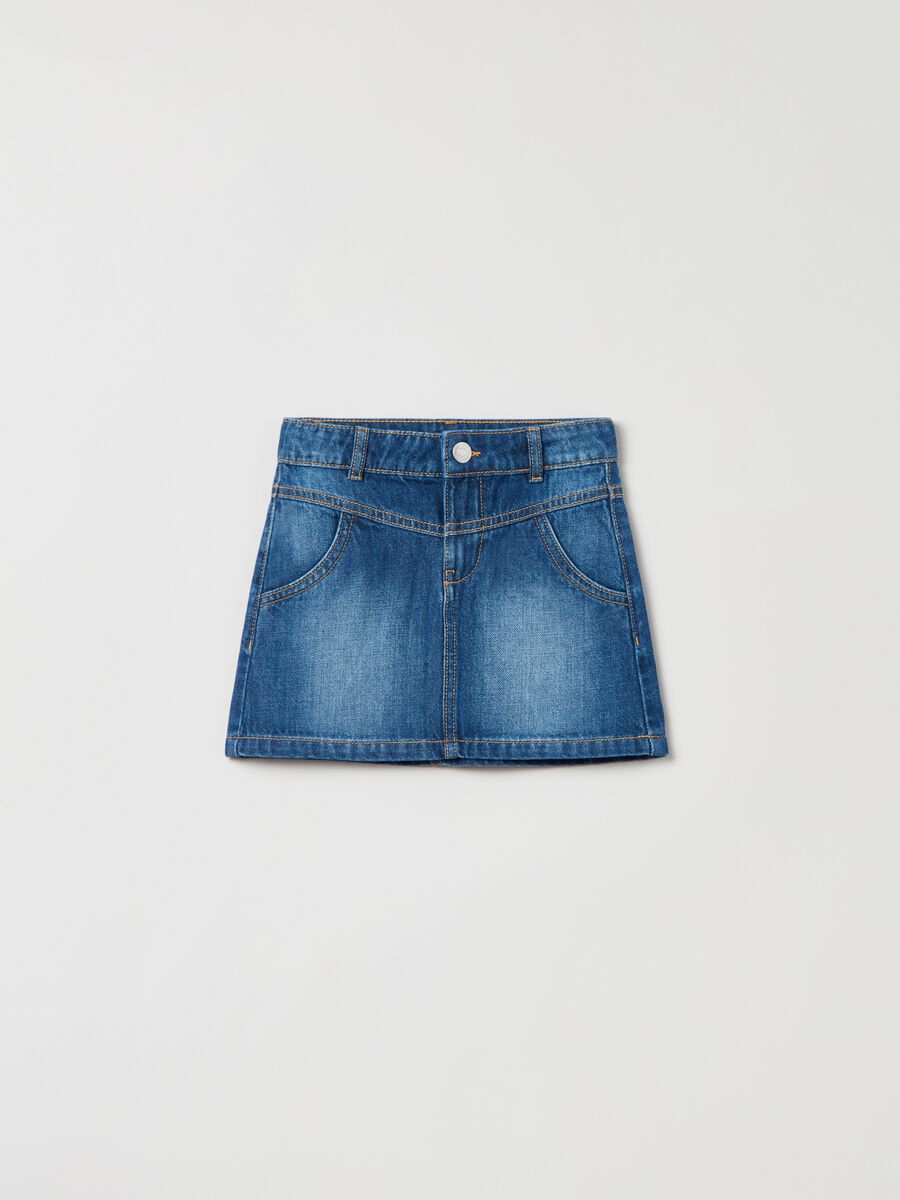 Denim miniskirt with pockets_0