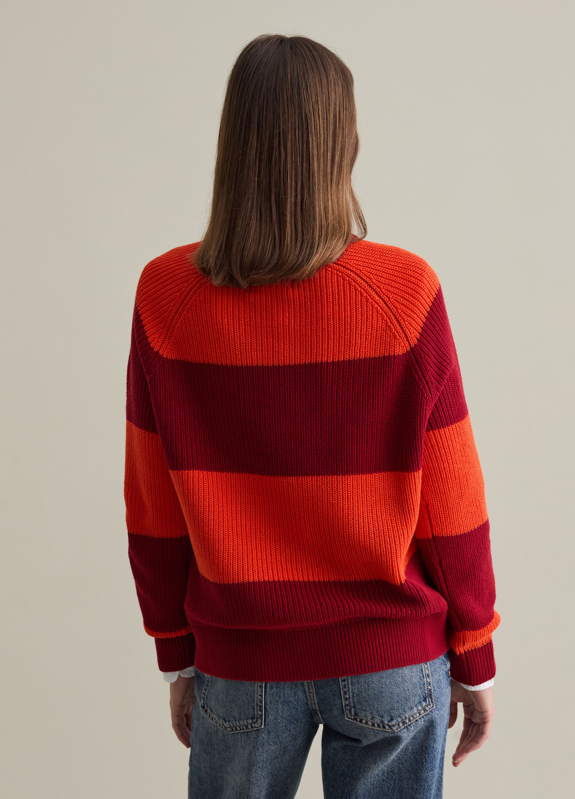 Striped pullover with raglan sleeves