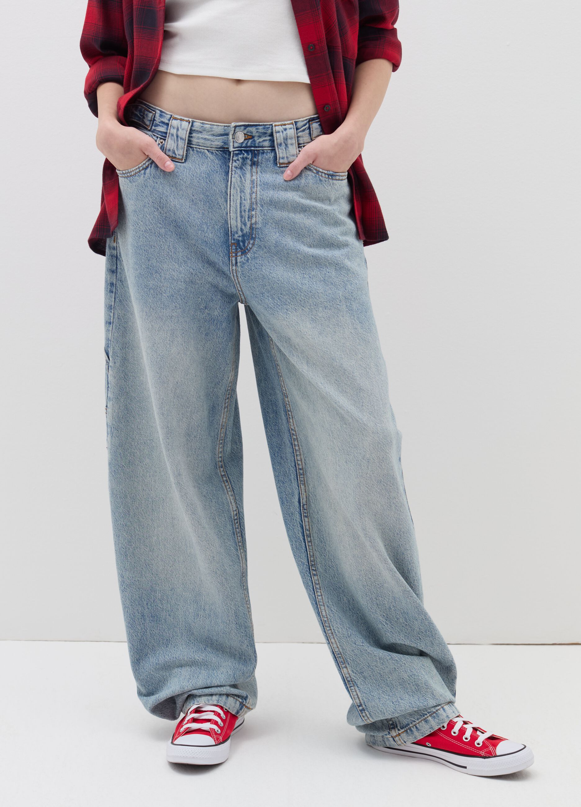 Balloon-fit skater jeans