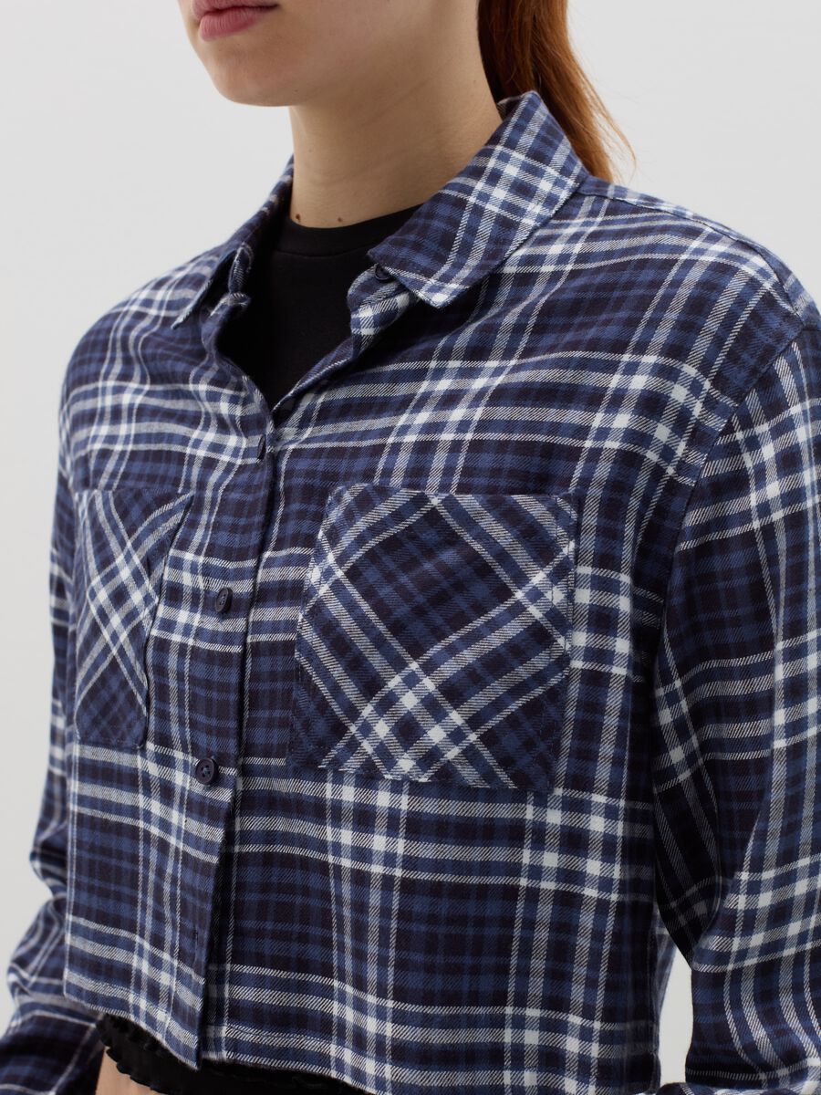 Crop shirt in check flannel_2