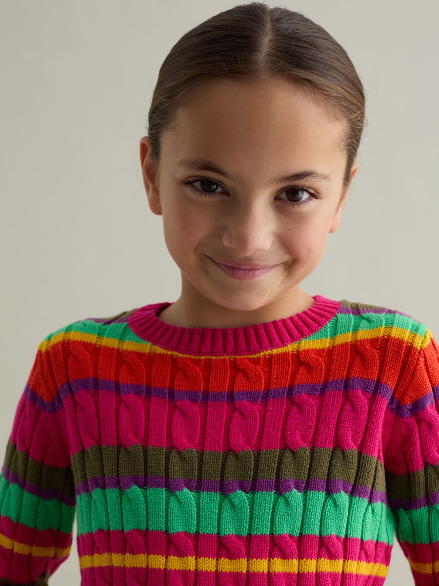 Cotton pullover with striped pattern_2