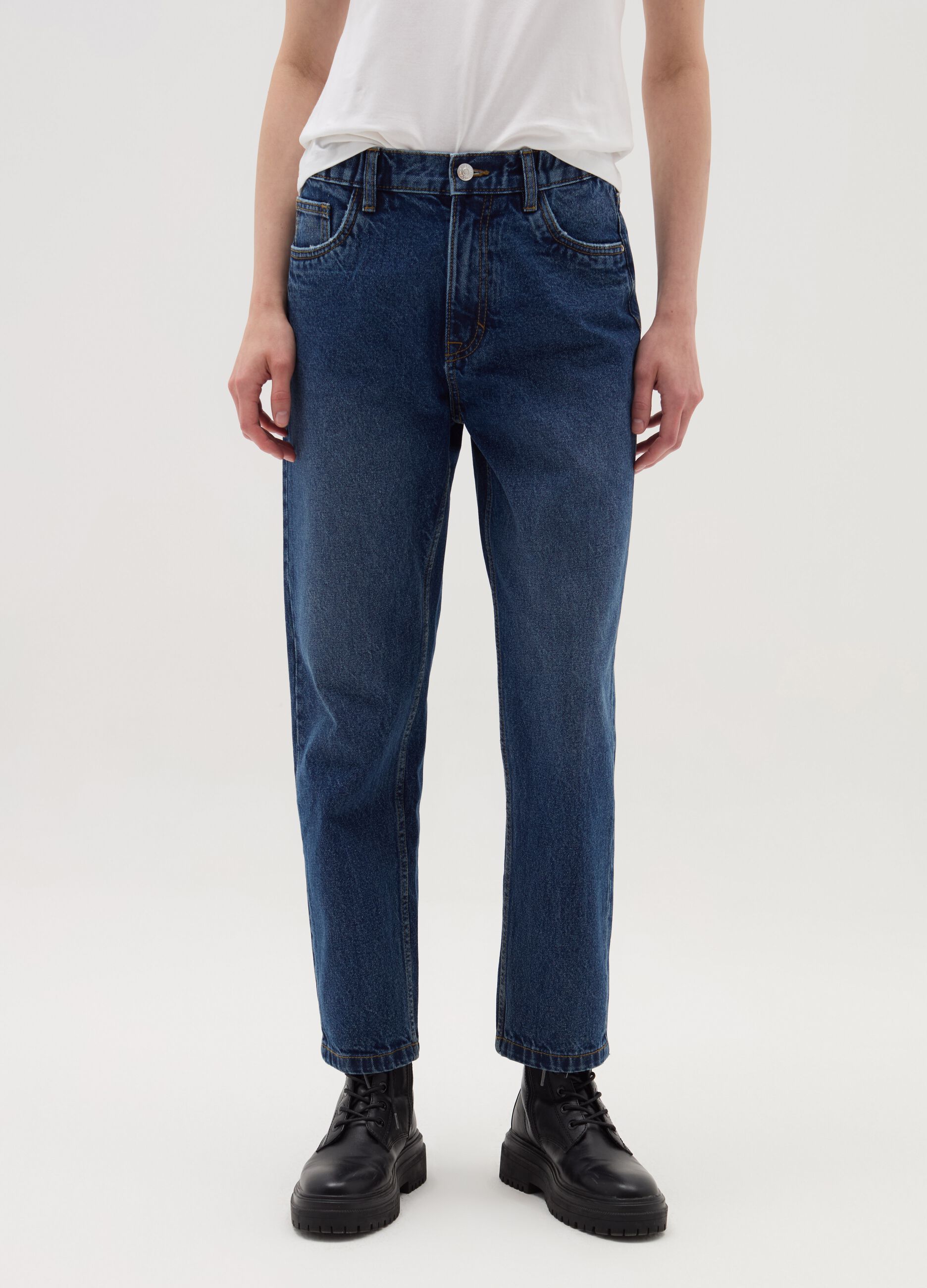 Mum-fit acid wash jeans