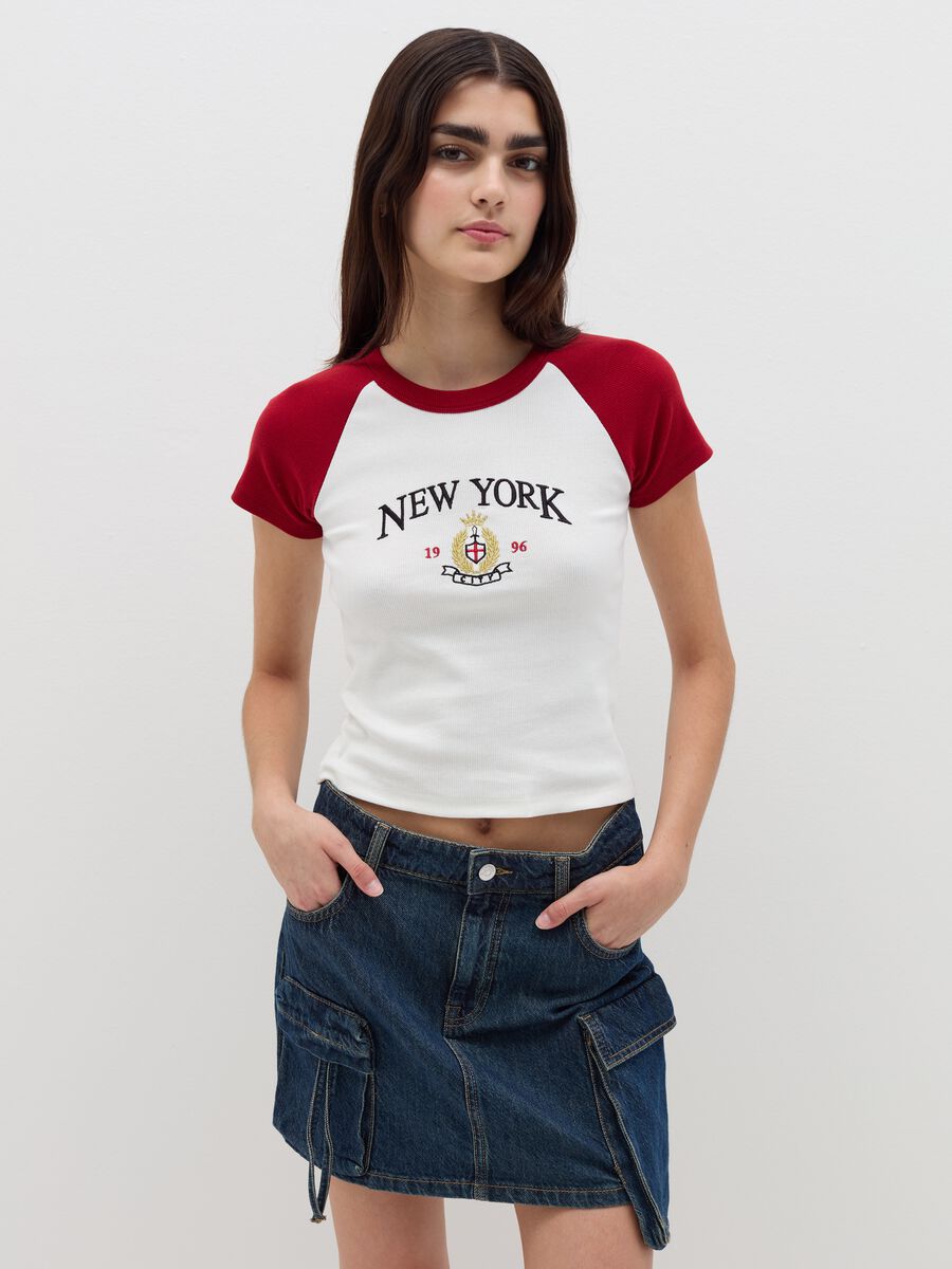 Ribbed T-shirt with embroidery_1