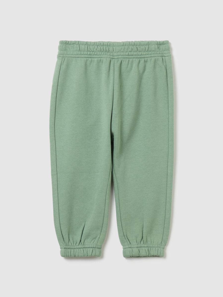 Fleece joggers with elasticated edging_0