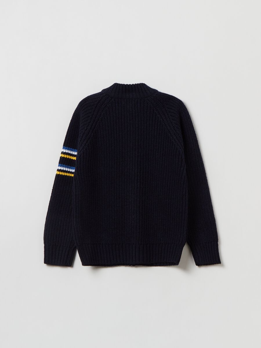 Ribbed knit full-zip sweater_1