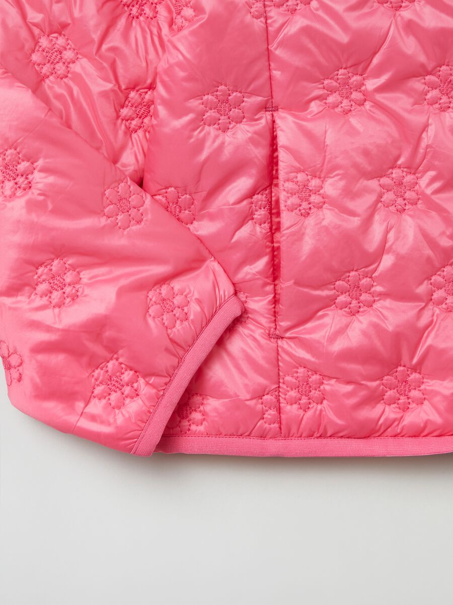 Floral quilted and padded jacket with hood_2