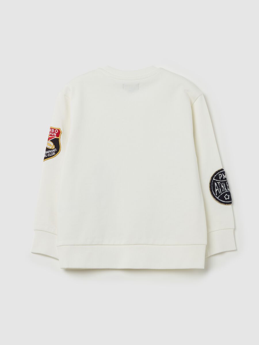 Cotton sweatshirt with tiger and logo patch_1