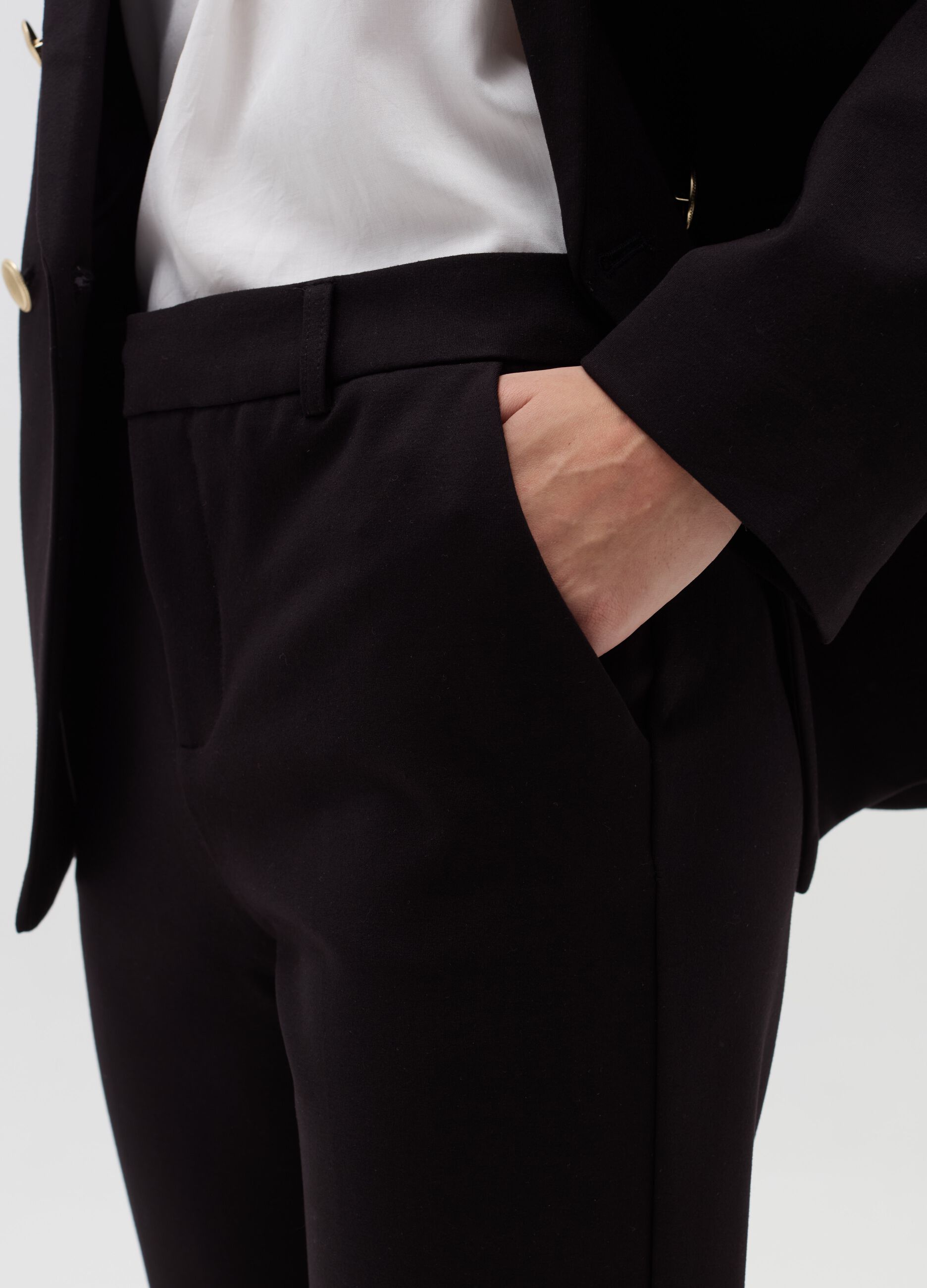 Stretch cigarette trousers