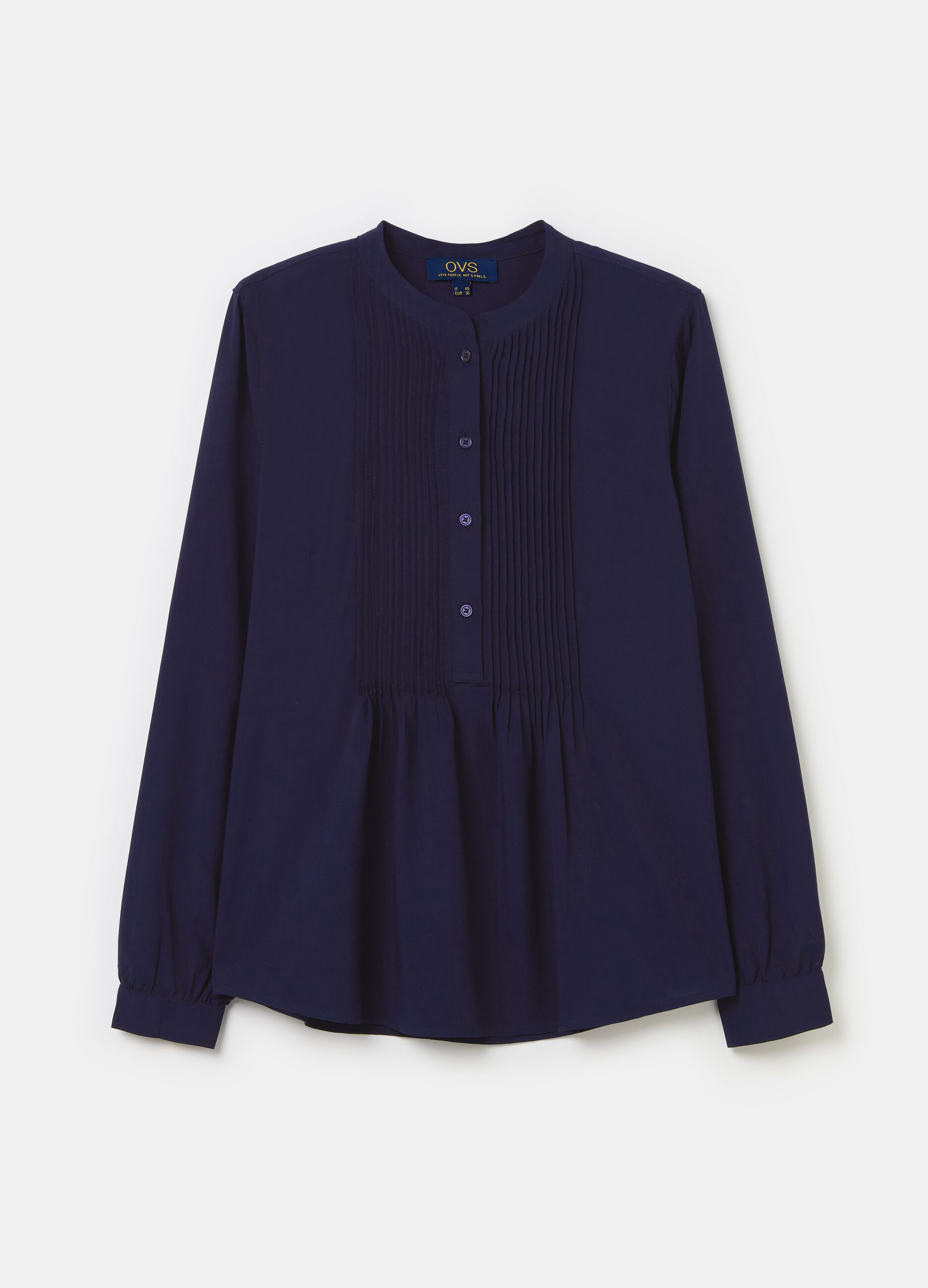 Shirt with pleated detail