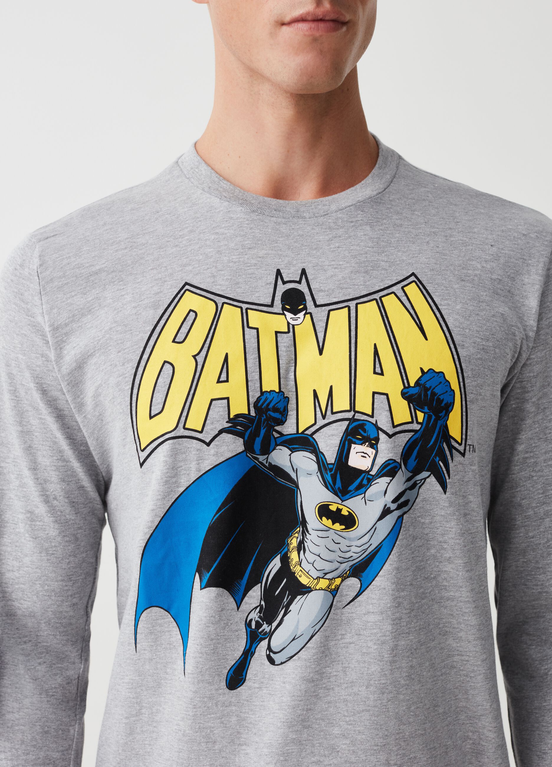 Long pyjamas in cotton with Batman print