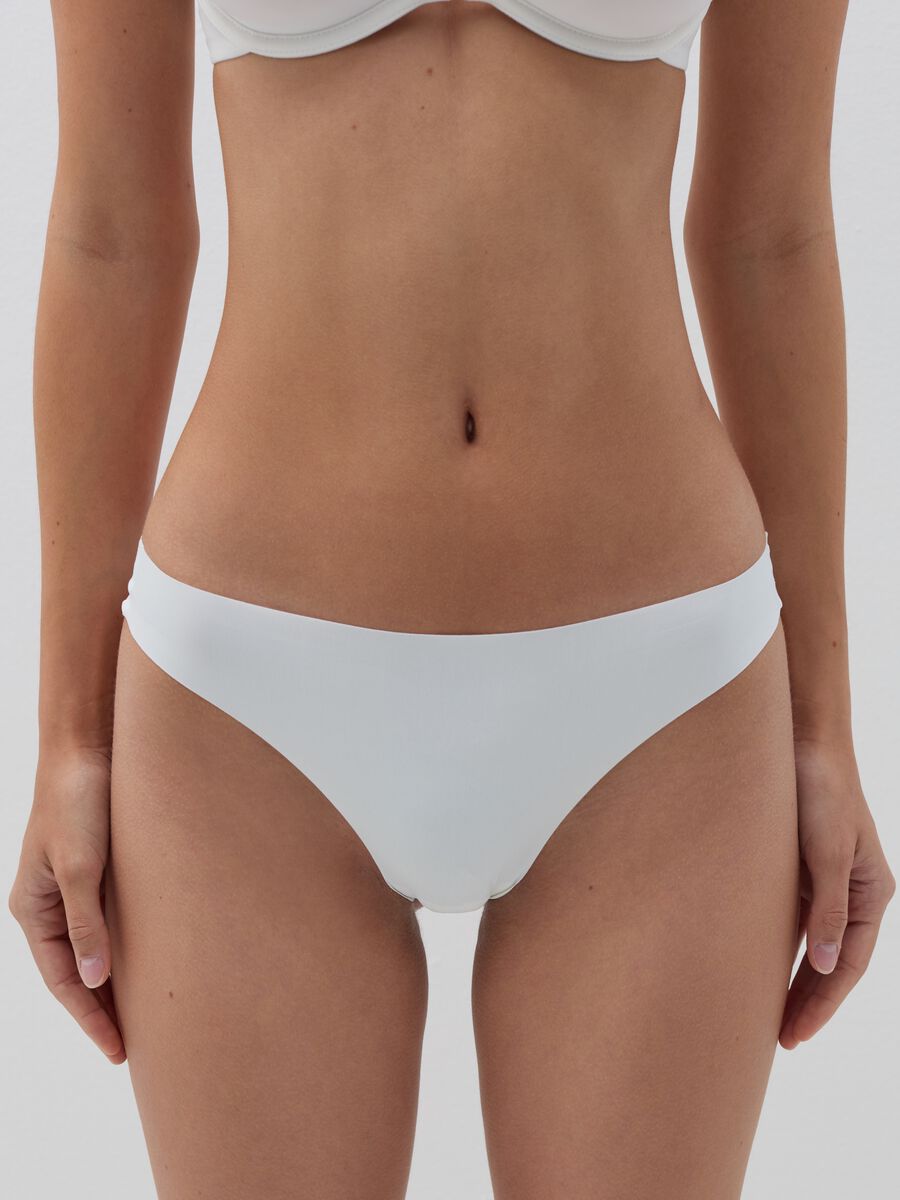 Microfibre Brazilian-cut briefs with lace cut detail_1