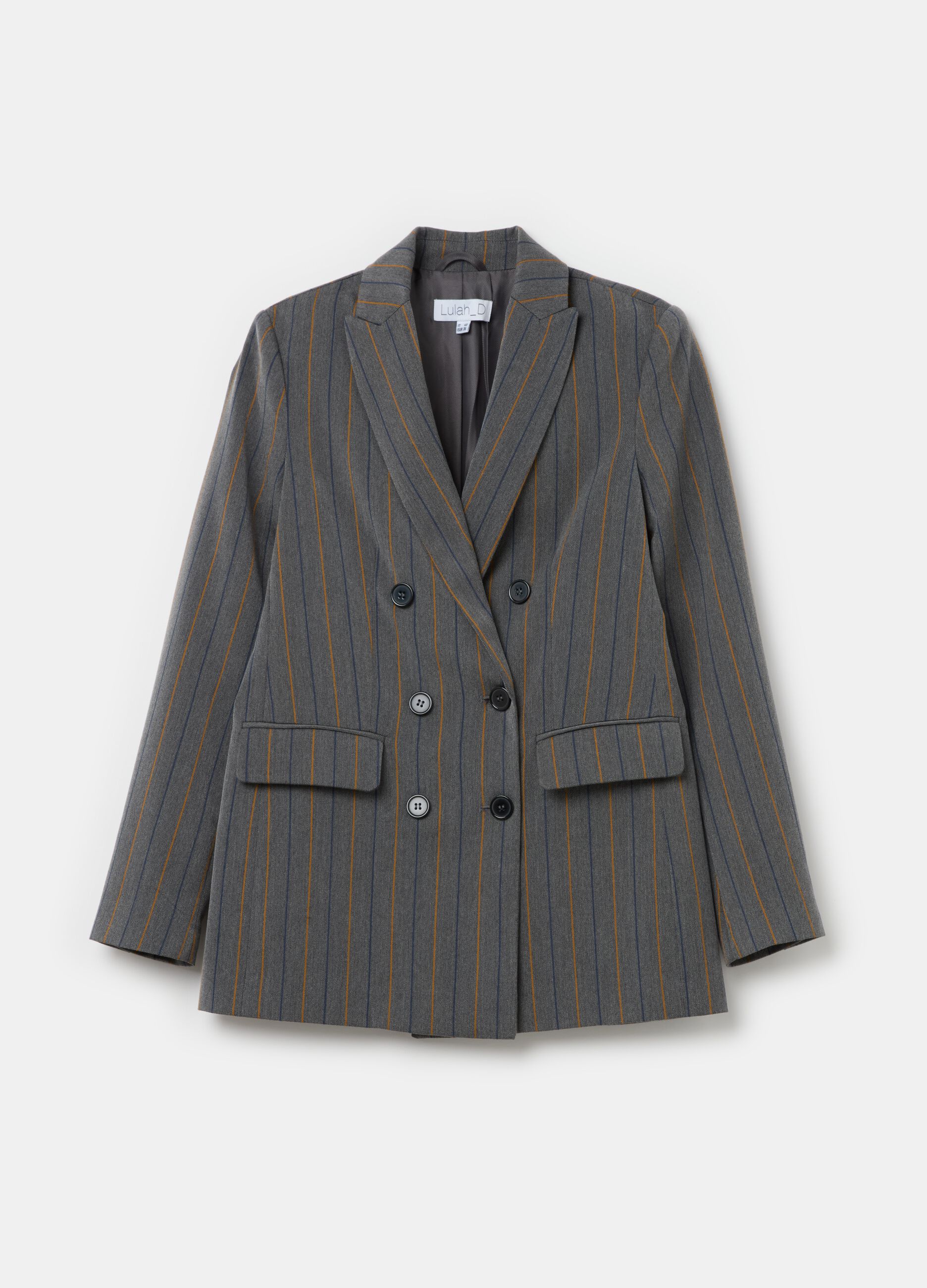 Double-breasted blazer with striped pattern