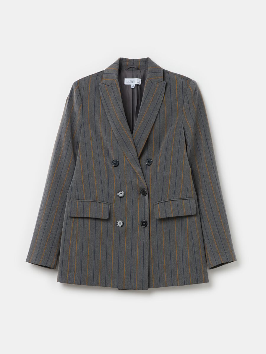 Double-breasted blazer with striped pattern_4