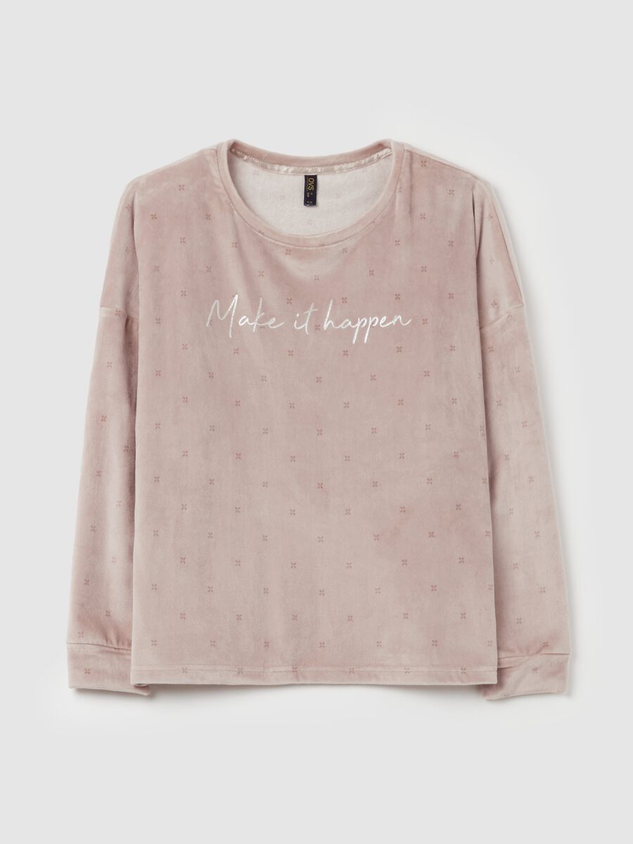 Top pigiama in velour stampa "Make It Happen"_4